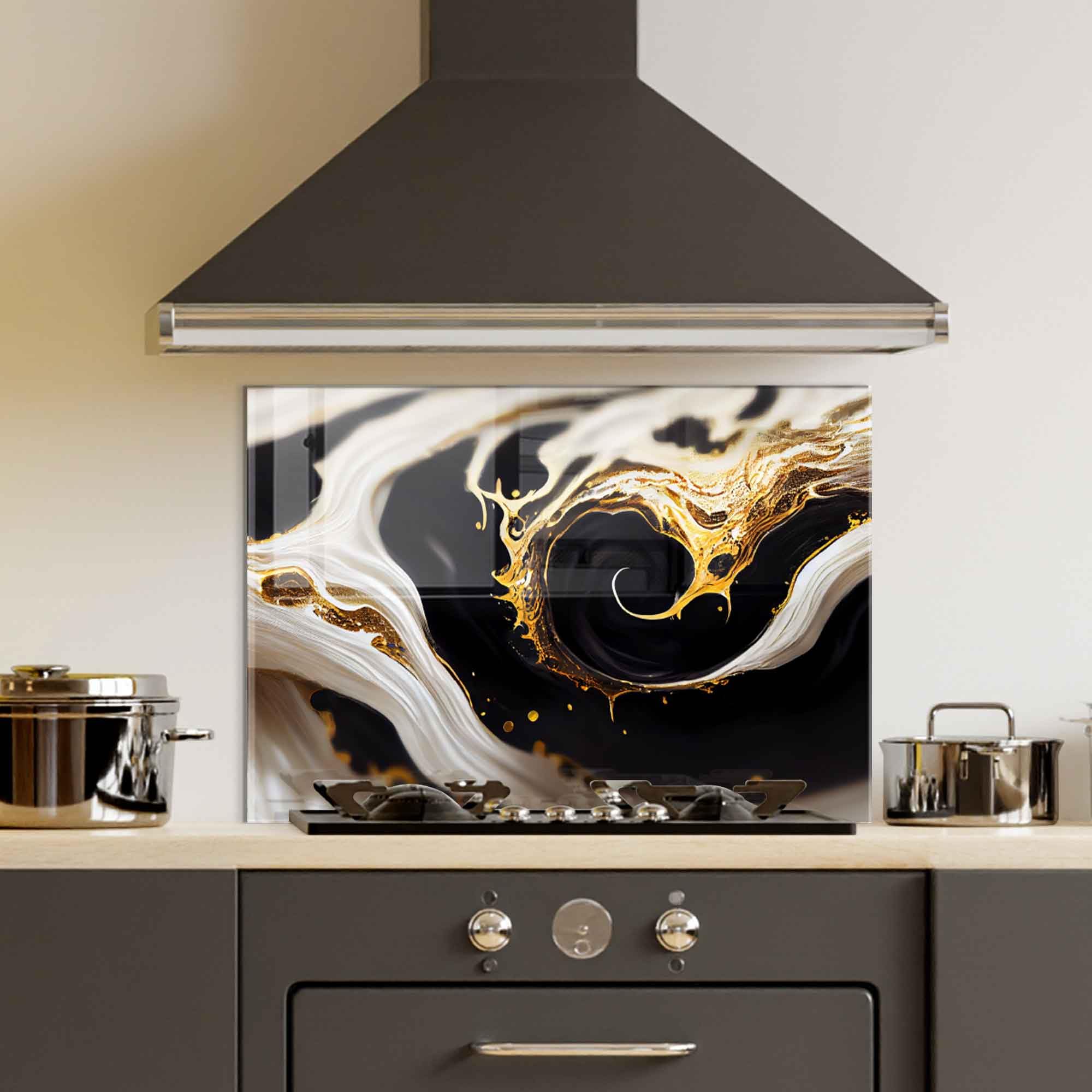 Premium Tempered Glass Kitchen Backsplash - 30x30 Inch (76x76cm) Heat-Resistant Stove Splash Guard, Modern Splashback Tile for Sink & Countertop Protection, Easy-Clean Wall Decor for Home & Restaurant Use - Perfect for Cooking, Baking & Food Prep Areas