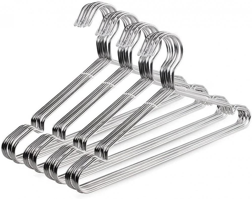 40 Pack Stainless Steel Heavy Duty Wire Hangers - 16.5 Inch Strong Metal Coat Hangers for Closet Organization, Clothes Storage & Wardrobe Rack (Ideal for Dry Cleaning, Retail Stores & Home Use)