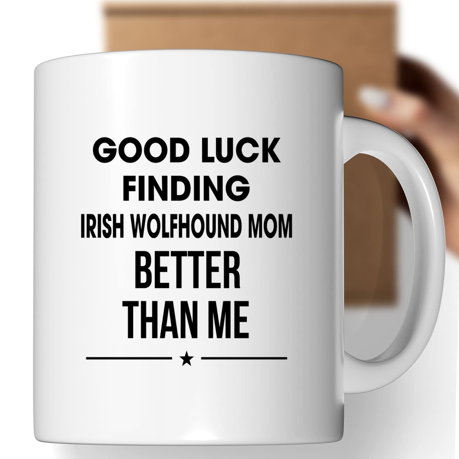 Funny Irish Wolfhound Coffee Mug - Best Gift for Dog Lovers & Pet Parents - Novelty Humor Birthday Present for Men & Women - Perfect for Coffee Breaks & Dog Lover Gatherings