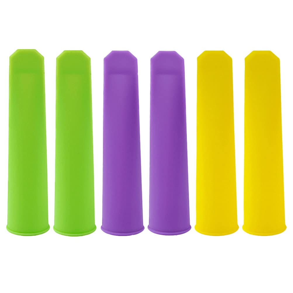 6pcs Silicone Popsicle Molds with Plastic Tray - DIY Ice Cream & Ice Pop Maker for Kids & Adults - Perfect for Summer Treats, Birthday Parties & Family Fun
