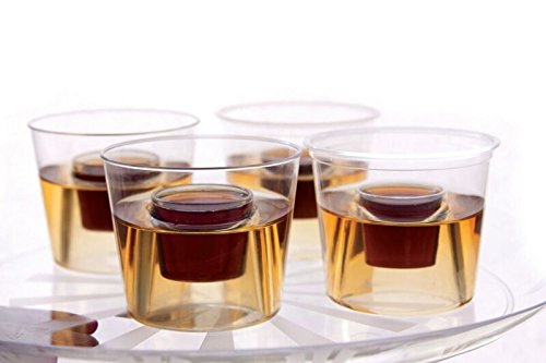 Party Essentials 4 oz Hard Plastic Bomber Cups & Jager Bomb Shot Glasses - 288 Count Clear Barware for Cocktails, Beer, and Shots - Perfect for Bars, Clubs, and Home Parties