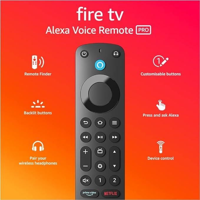 Amazon Alexa Voice Remote Pro - Smart TV Remote Control with Built-in Alexa, Backlit Buttons, for Fire TV, Streaming Devices - Perfect for Home Entertainment & Smart Living