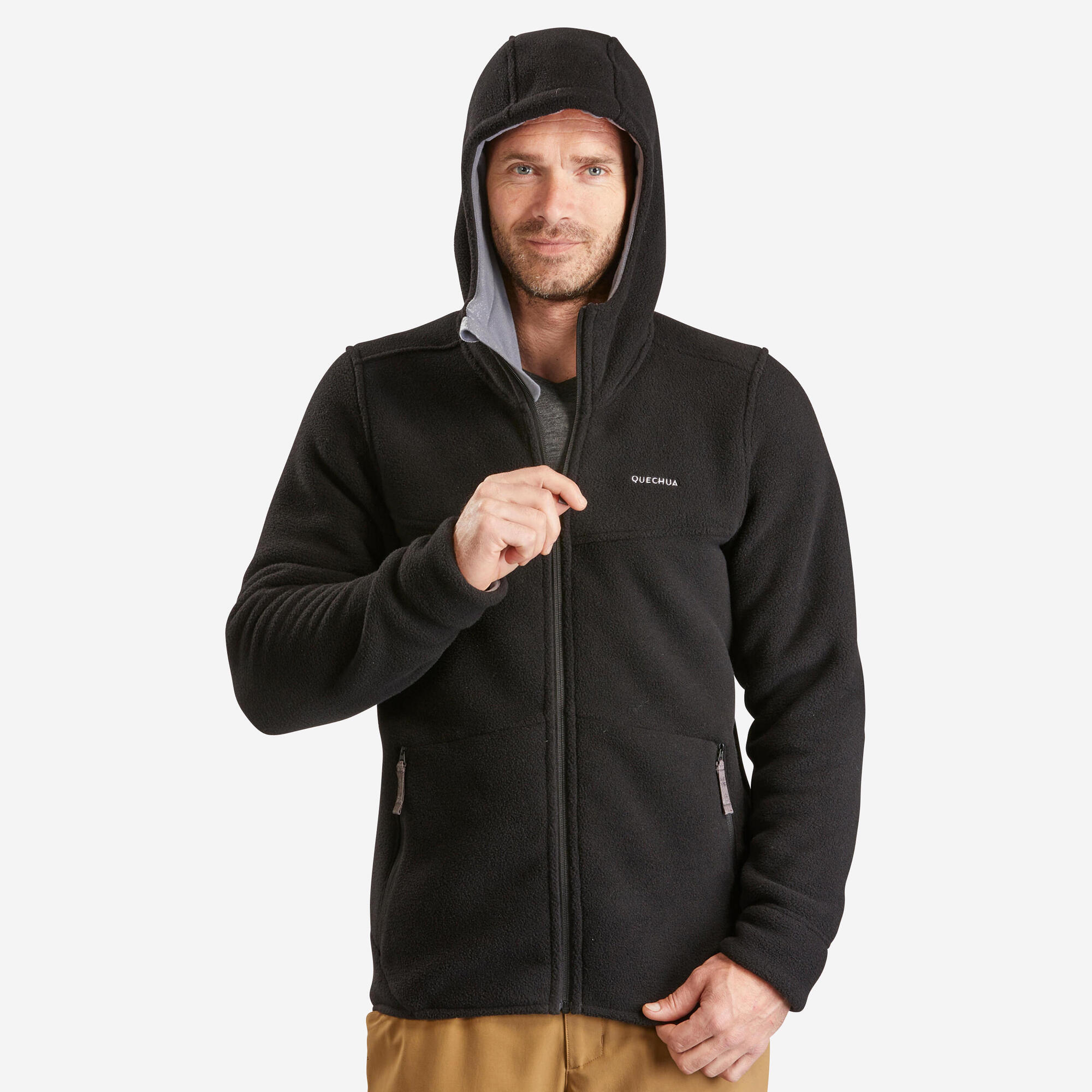 Quechua SH500 Men's Warm Fleece Jacket for Hiking, Outdoor Activities & Winter Adventures - Lightweight & Comfortable Cold Weather Gear