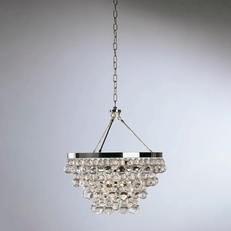 Abee Waterdrop Round Chandelier - 21 Inch Modern Crystal Ceiling Light Fixture for Dining Room, Bedroom & Living Room Decoration