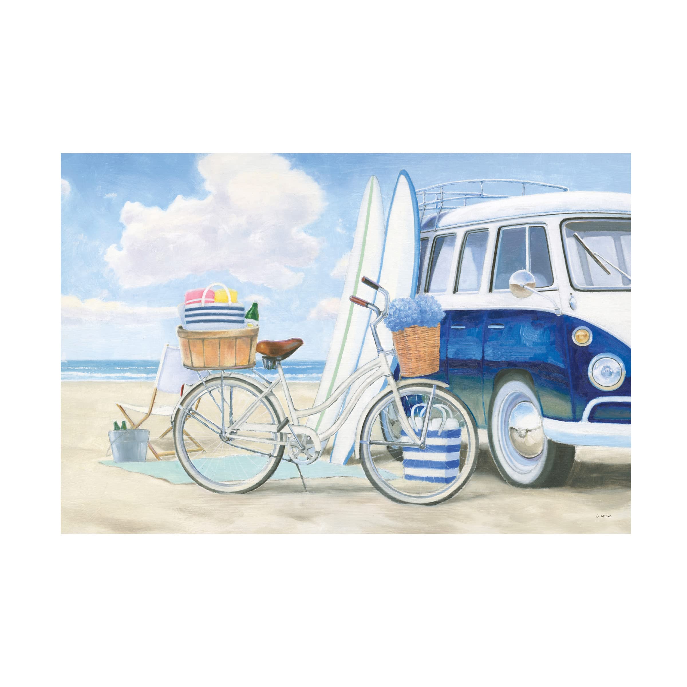 Trademark Fine Art 'Beach Time I' Canvas Wall Art by James Wiens - Coastal Decor for Living Room, Bedroom & Office