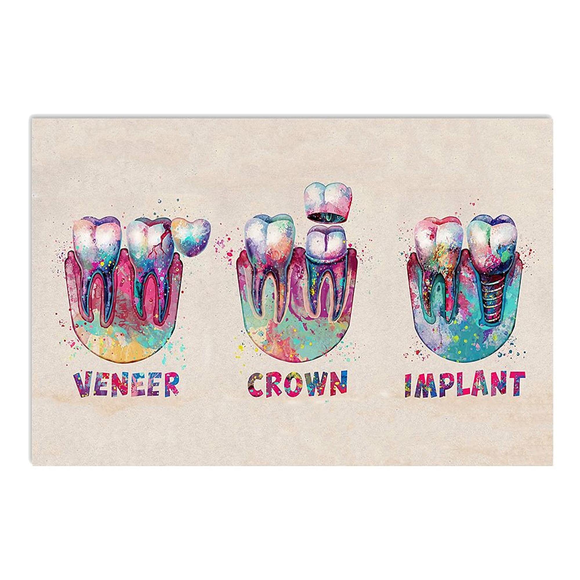 Funny Dentist Metal Tin Sign - Colorful Teeth Retro Decor for Dental Hygienist & Dentist Lovers - 8x12 Inch - Perfect for Dental Office, Clinic, or Christmas Party Decorations