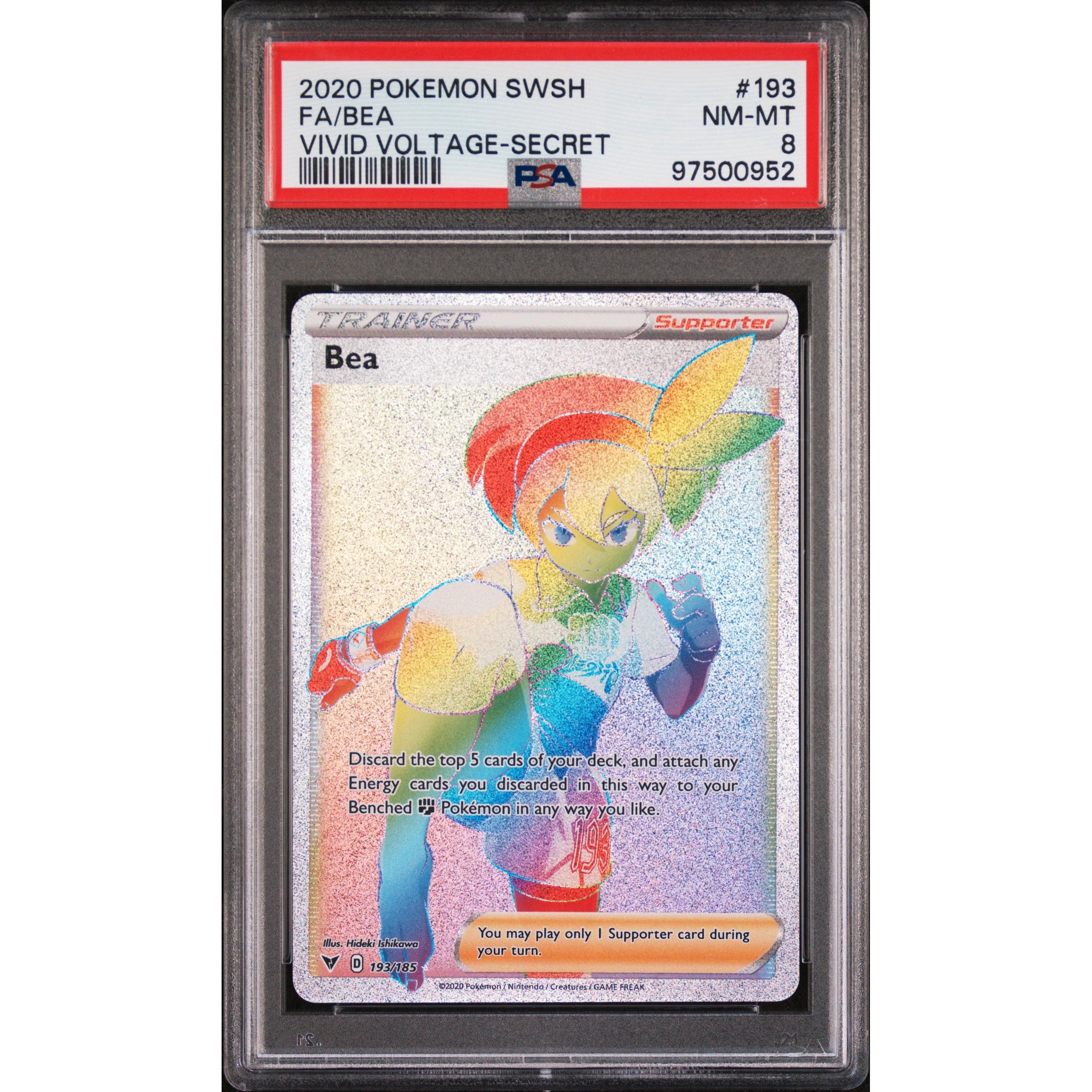 2020 Pokemon Vivid Voltage BEA Secret 193/185 PSA 8 Graded Card - Rare Collectible for Trading Card Game Enthusiasts & Pokemon Fans