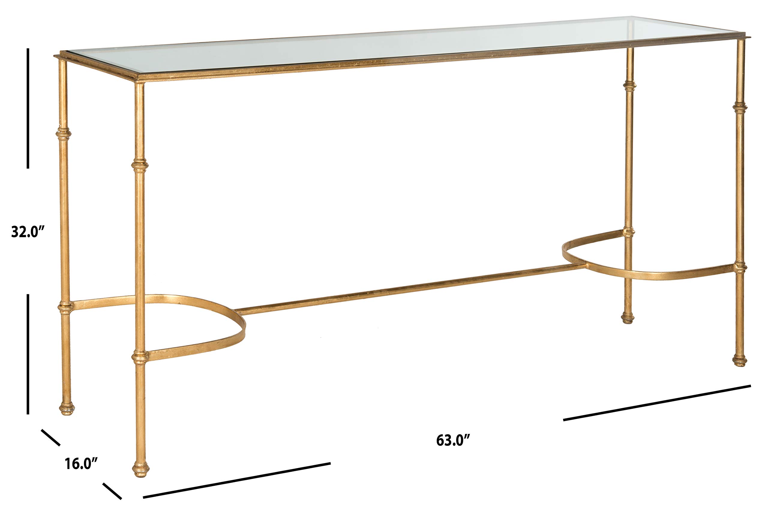 Safavieh Lucille Gold Console Table - Elegant Entryway Table with Gold Finish, Perfect for Hallway, Living Room & Foyer Decor