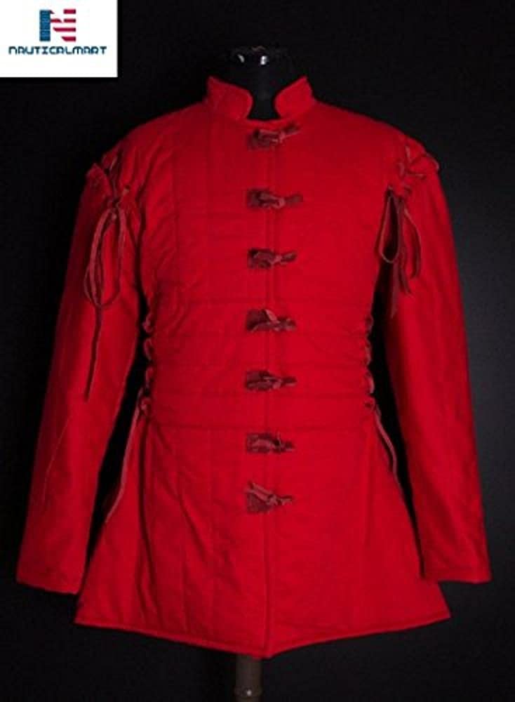 NauticalMart Women's Laced Sleeves Gambeson - Medieval Armor Tunic for LARP, Cosplay & Renaissance Fairs | Custom Fit Female Gambeson for Historical Reenactment & Costume Events