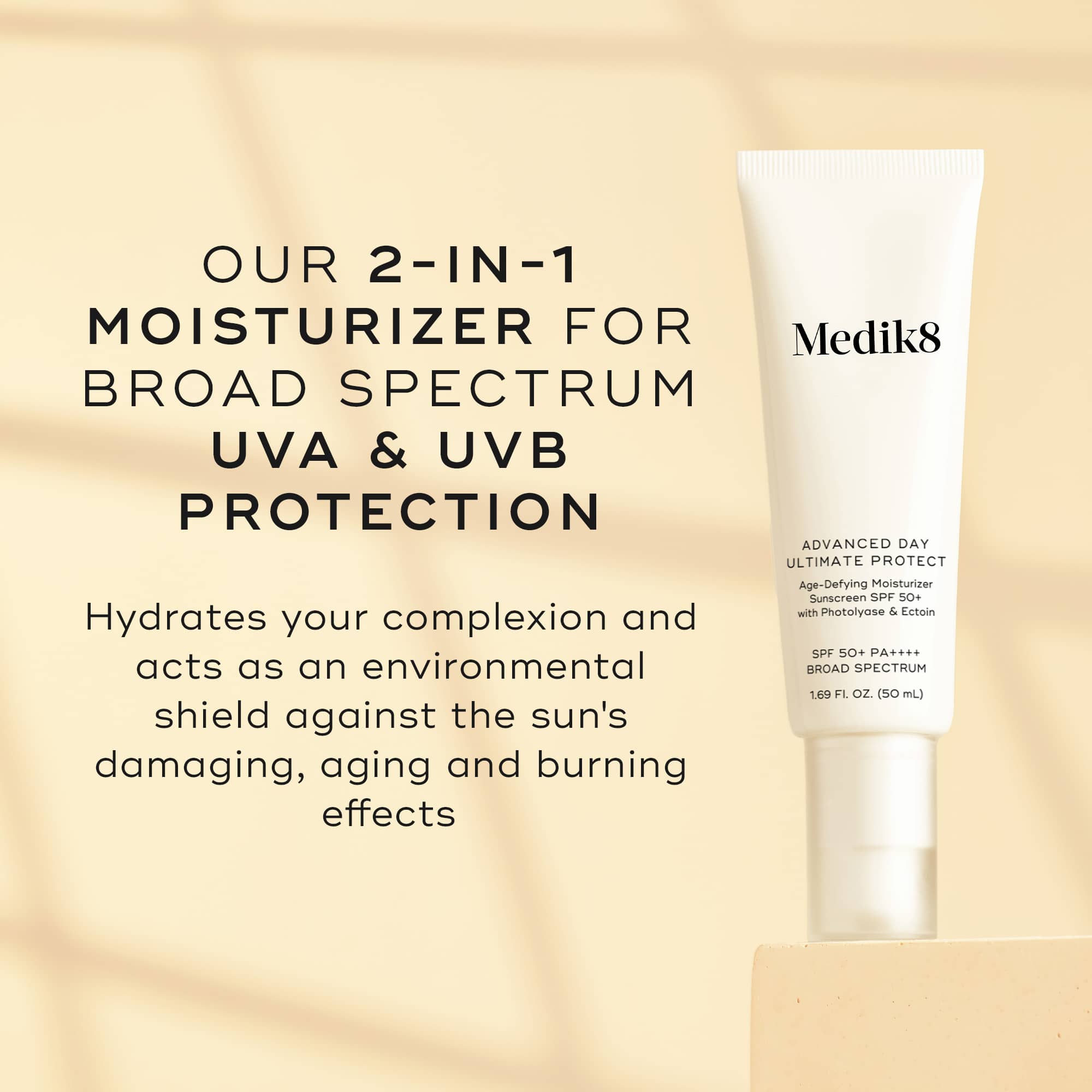 Advanced Day Ultimate Protect™ SPF50+ PA++++ Sunscreen - Broad Spectrum UVA/UVB Protection, Water-Resistant, Lightweight Formula for Daily Face & Body Use - Perfect for Outdoor Activities, Beach & Sports