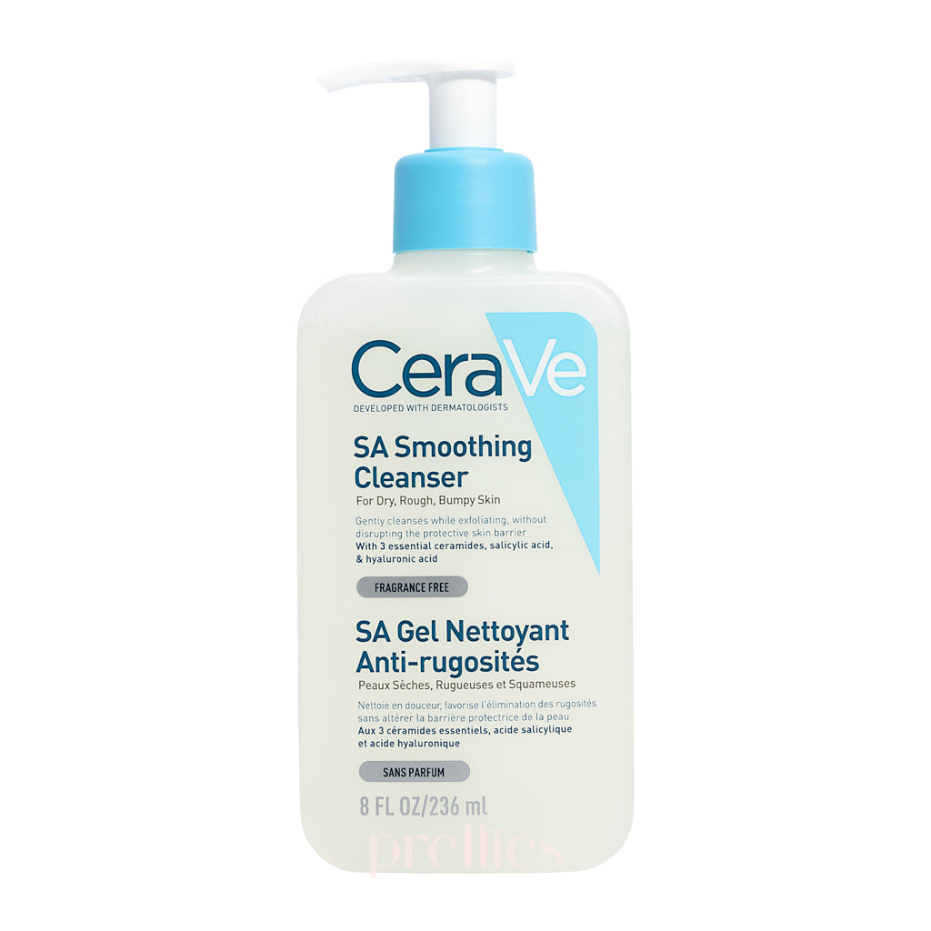 CeraVe SA Smoothing Cleanser 236ml | Salicylic Acid Face Wash for Acne & Rough Skin | Exfoliating & Hydrating Facial Cleanser for Daily Skincare Routine