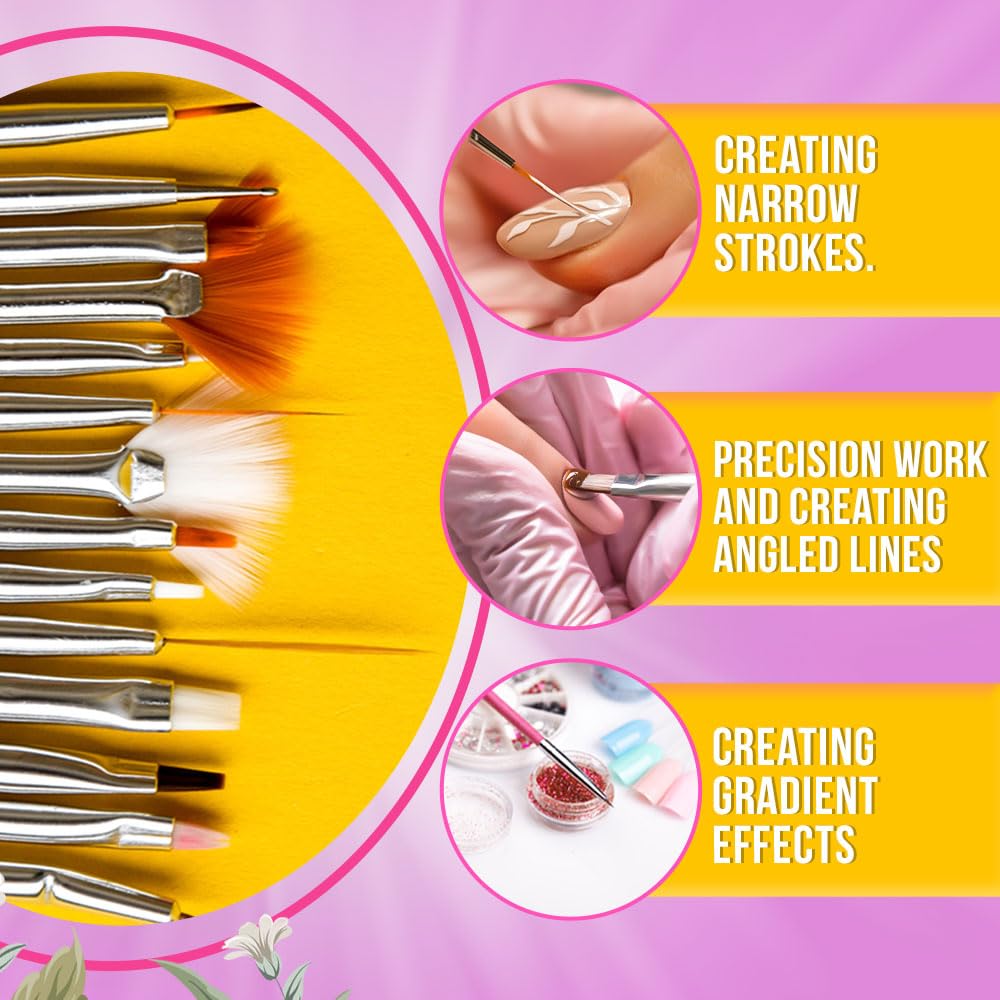 121 Pcs Professional Nail Art Kit with Acrylic Nail Brushes, Foils, Rhinestones & Glitter Powder - Complete DIY Manicure Set for Salon-Quality Nails at Home | Perfect for Nail Artists, Beginners & DIY Enthusiasts