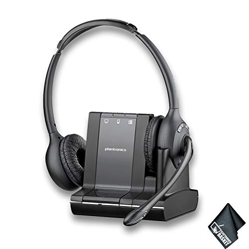 Plantronics Savi W720 Wireless Headset System - Multi-Device Bluetooth Headset with Noise Cancelling Mic for Office, Call Center & Remote Work