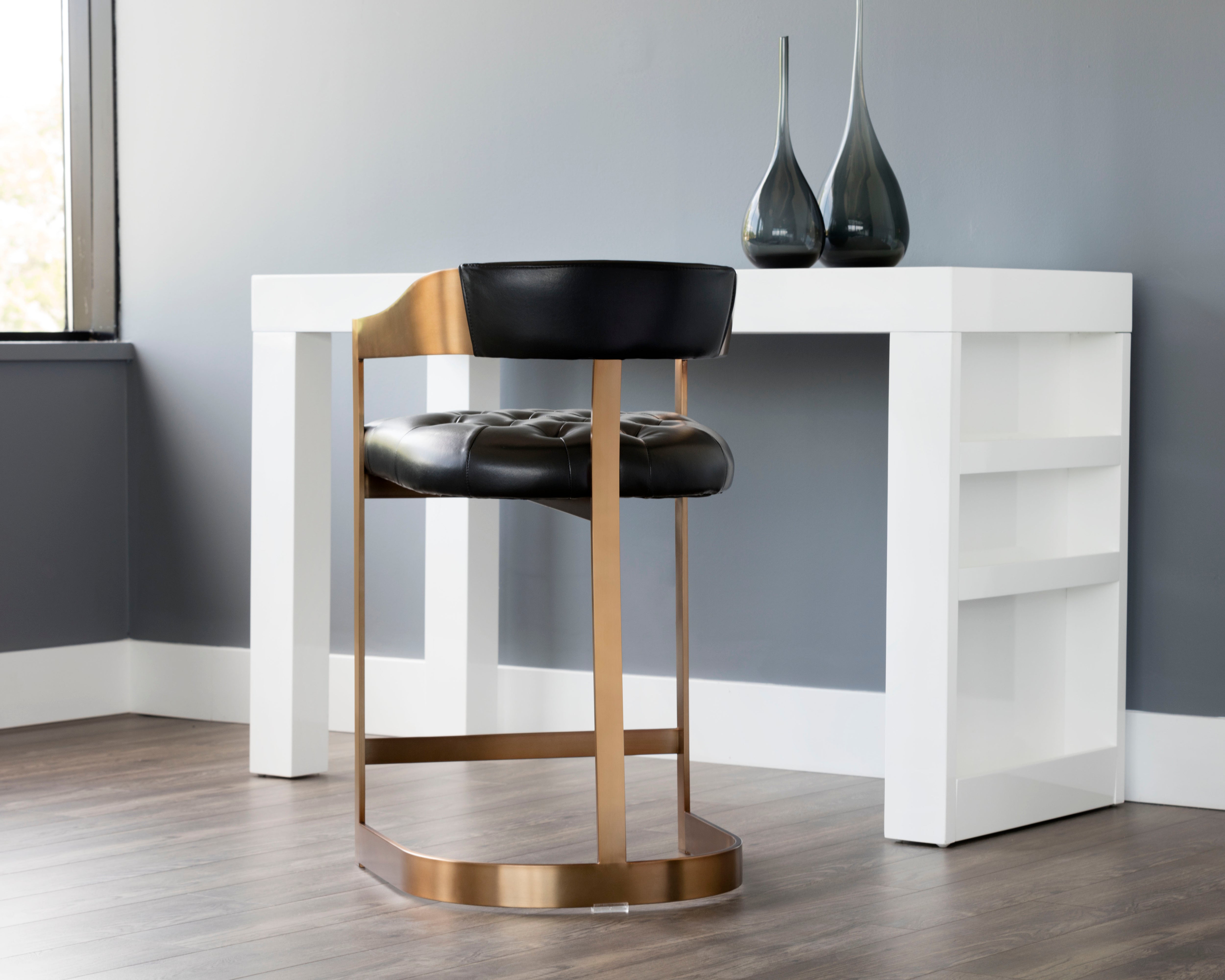 Beaumont Counter Stool - Modern Kitchen Bar Stools with Back Support, Adjustable Height for Breakfast Nook, Kitchen Island & Home Bar - Set of 1, 2 or 4 - Comfortable & Stylish Dining Seating