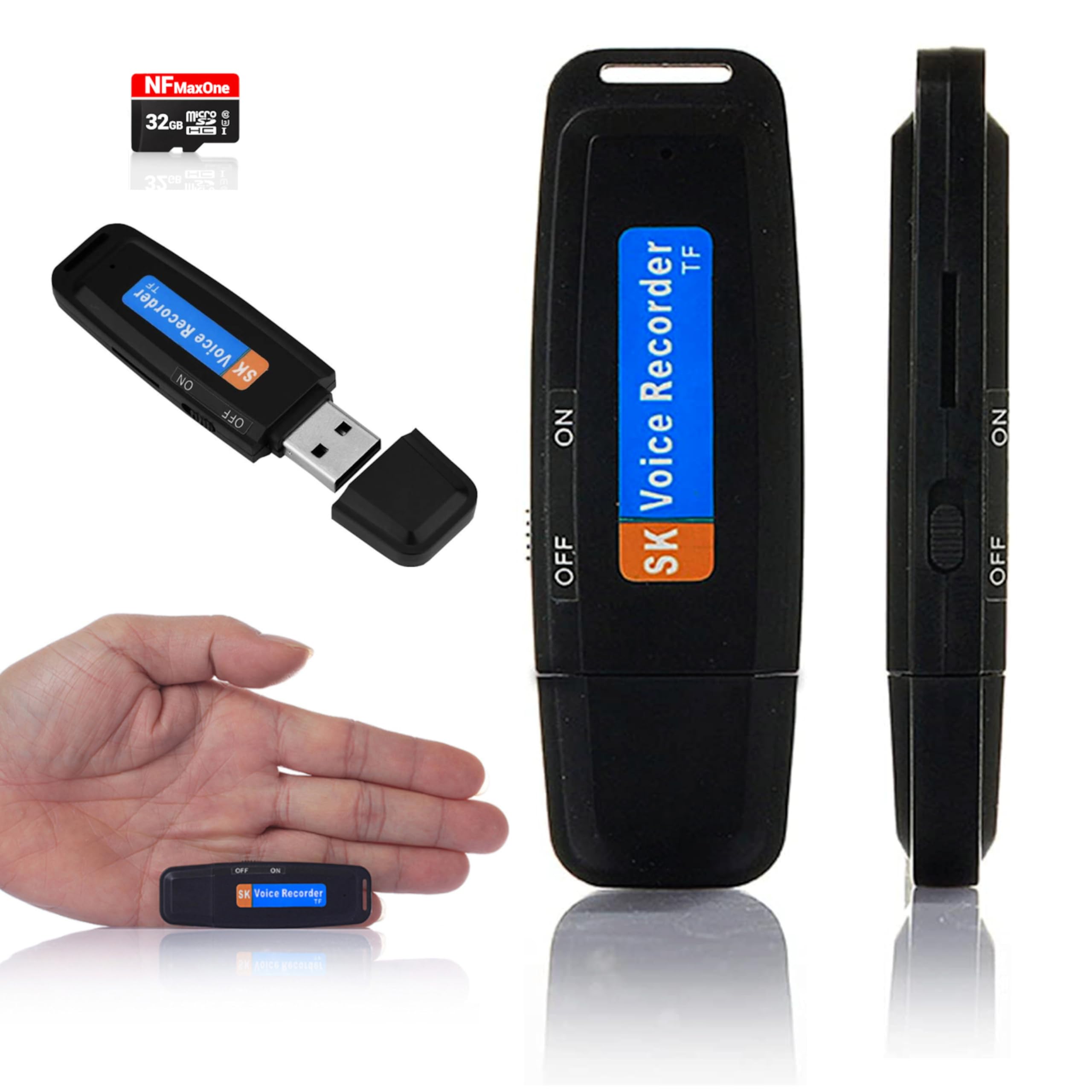 **32GB USB Digital Voice Recorder - Portable Mini Audio Recorder for Meetings, Interviews & Lectures | Voice Activated, MP3 Playback | Perfect for Students, Journalists & Professionals**    *(Use Cases: Capture lectures, business meetings, interviews, legal notes, or personal memos with high-quality audio.)*