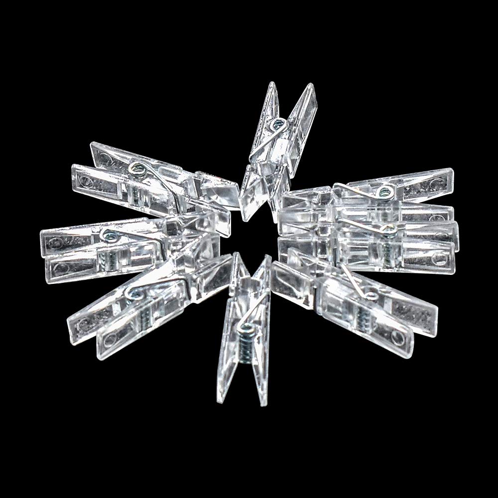 128-Piece Mini Transparent Plastic Clips - Clear Binder Clips, Photo Clips, Clothespins for Office, School, Crafting & Photo Organization