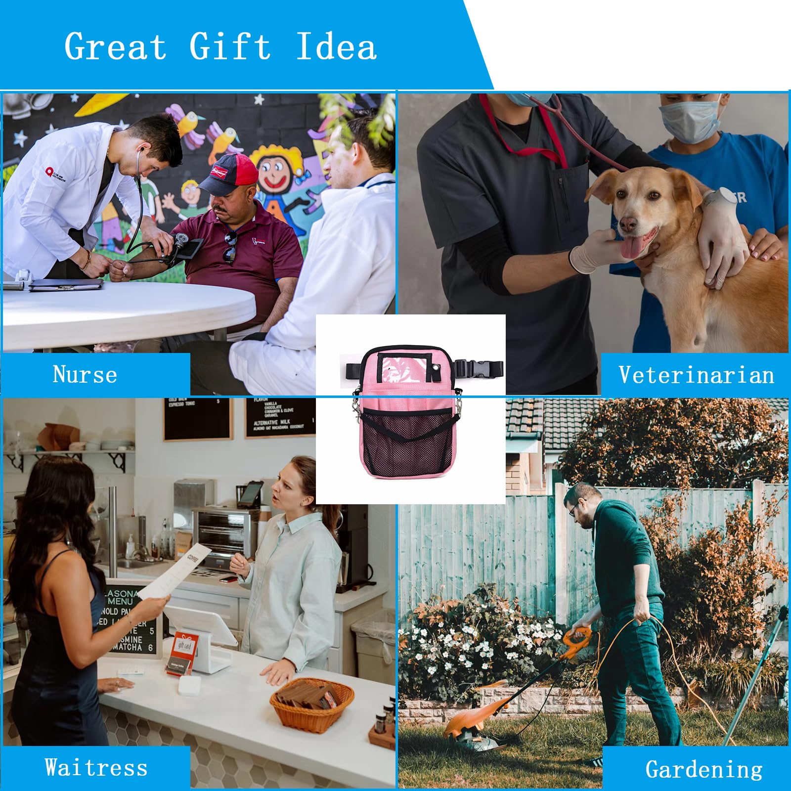 Nurse Fanny Pack - Medical Utility Waist Bag for Nurses, RNs & Vets - Durable Work Pouch with Multiple Pockets (Blue) - Perfect for Hospital Shifts, Vet Clinics & On-the-Go Healthcare Professionals