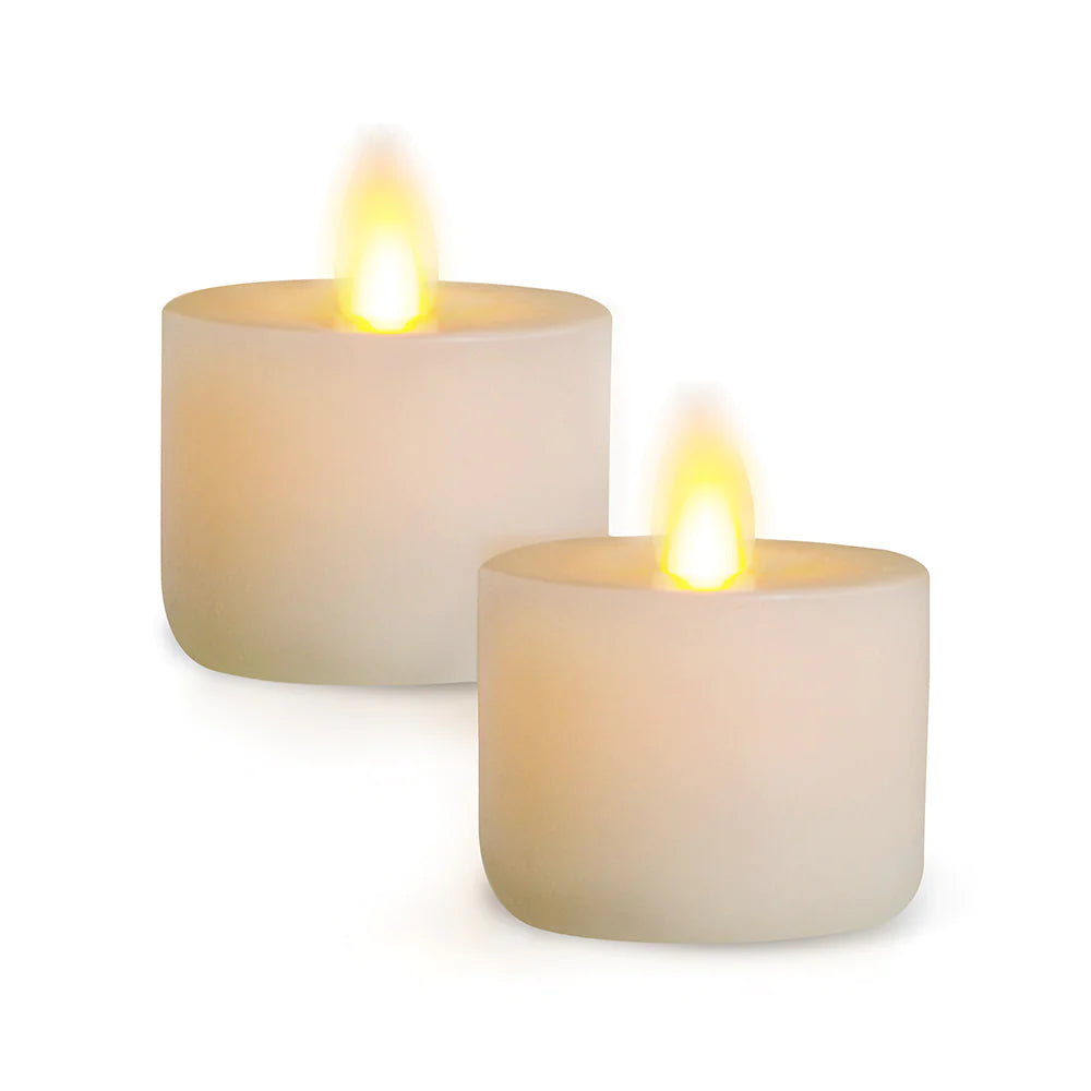 LightLi 2 Pack 1.9 X 2.0 LED Tealights - Flameless Battery Operated Candles for Home Decor, Wedding, Party & Romantic Ambiance