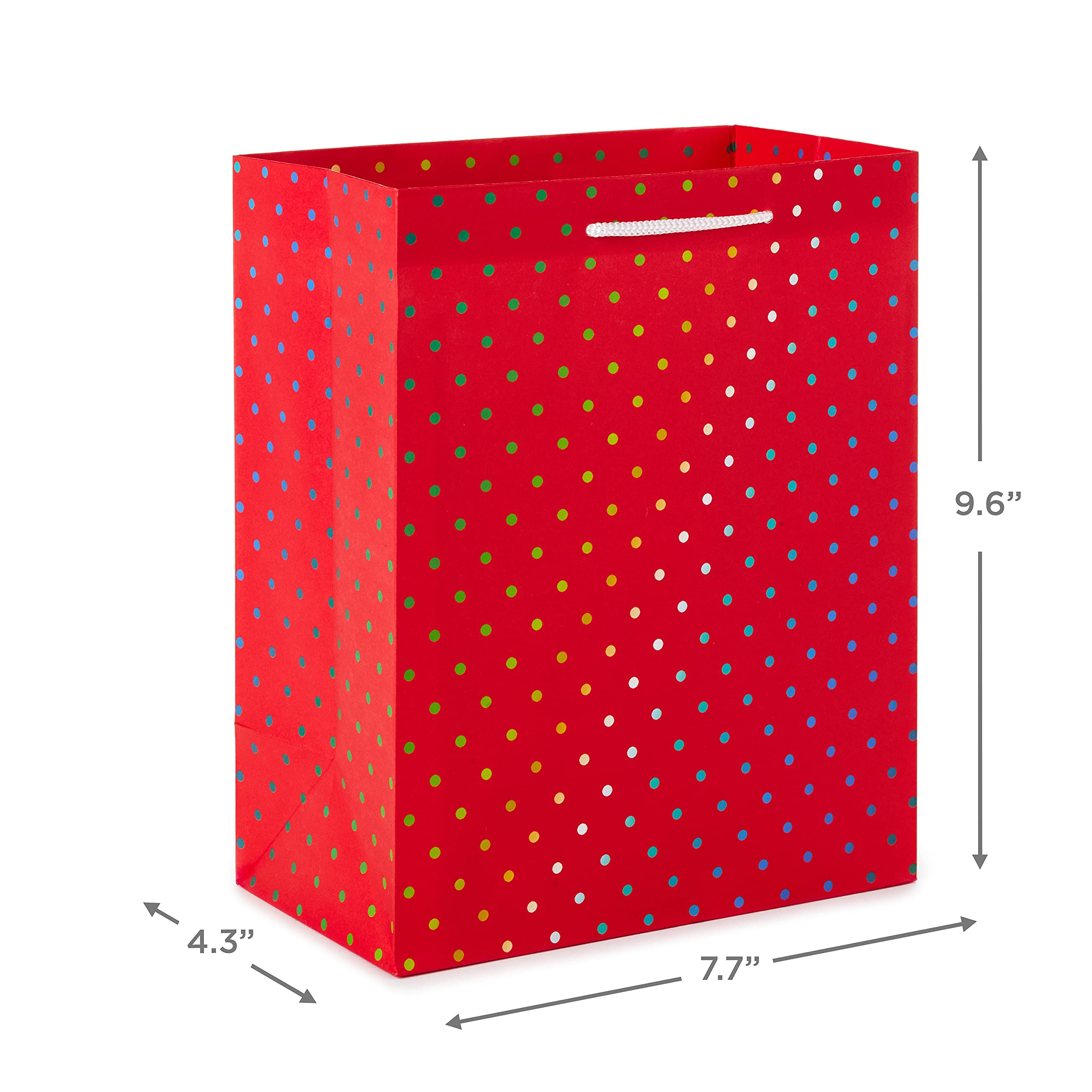 Hallmark 9 Inch Christmas Gift Bags Set of 6 - 3 Festive Designs (Red Polka Dot, Colorful Trees, Navy Snowflake) for Holiday Parties, Winter Weddings, Birthday Gifts & Christmas Presents - Perfect for Secret Santa, Office Exchanges & Festive Gift Wrapping