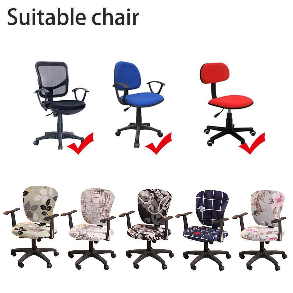 Stretchable Spandex Office Chair Covers - Washable & Removable Swivel Chair Protector for Home & Office (Leaf Pattern) - Perfect for Computer Chairs, Gaming Chairs & Dining Chairs