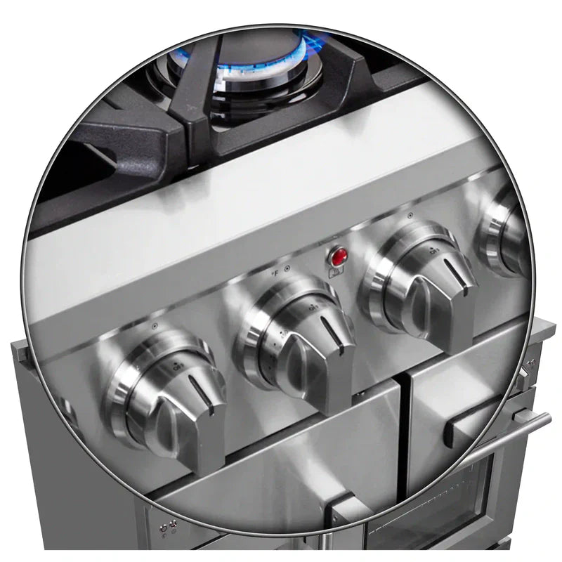 Forno Massimo 48-Inch Stainless Steel Freestanding Gas Range with French Doors - FFSGS6439 48 - Perfect for Modern Kitchens & Gourmet Cooking