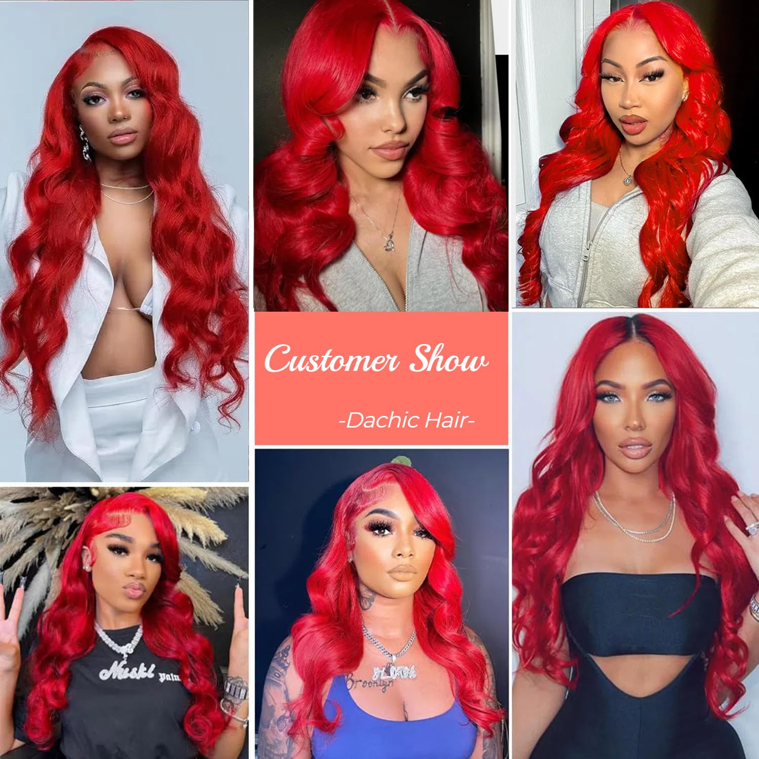 13X6 Red Lace Front Wigs Human Hair - Pre Plucked 210% Density HD Lace Frontal Body Wave Wig with Baby Hair | 24 Inch Vibrant Red Colored Human Hair Wig for Women | Perfect for Cosplay, Parties & Daily Fashion