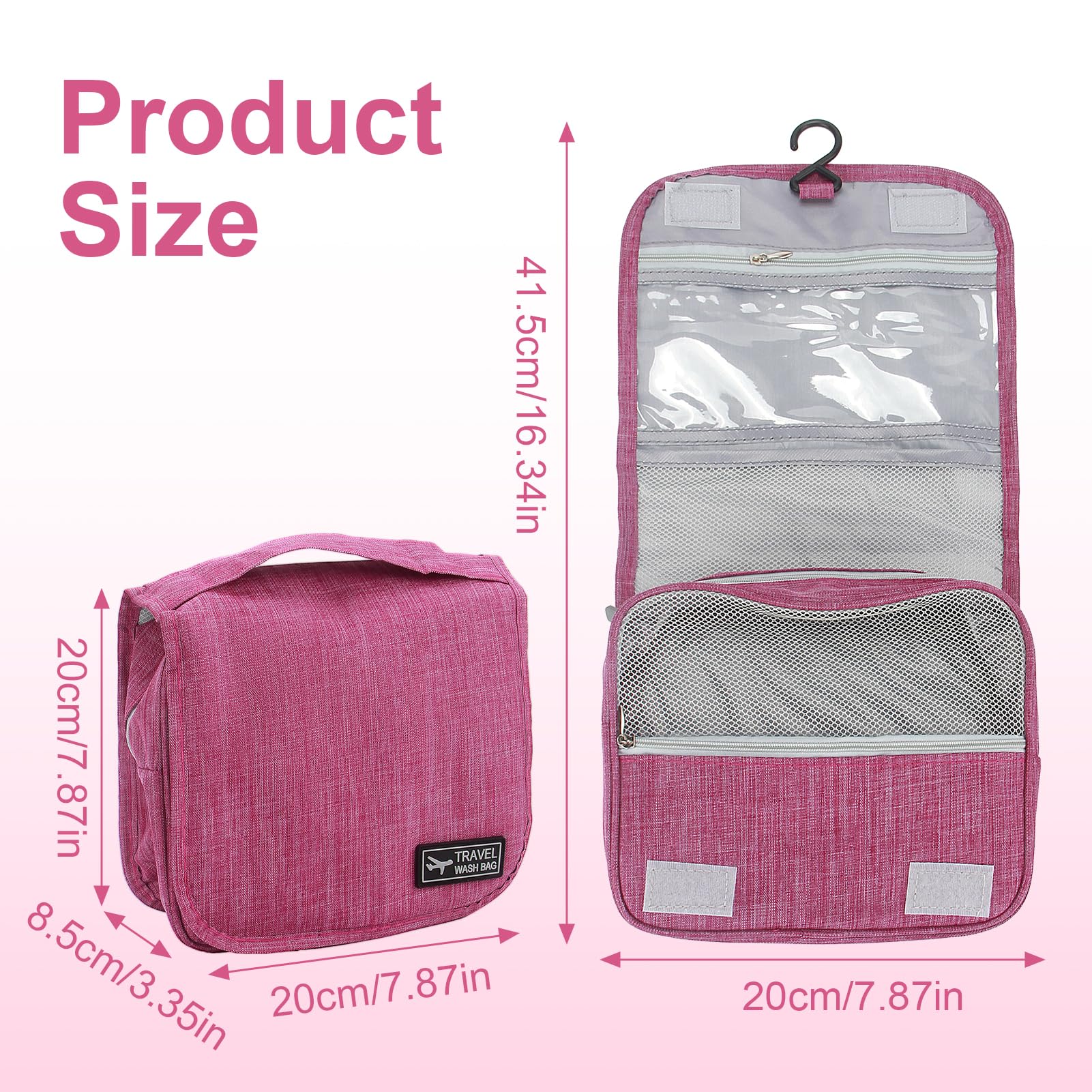 Ostomy Travel Bag - Waterproof Hanging Organizer for Colostomy, Ileostomy, Foley Catheter Supplies | Portable Medical Pouch for Hospital, Home, Camping (Rose Red)