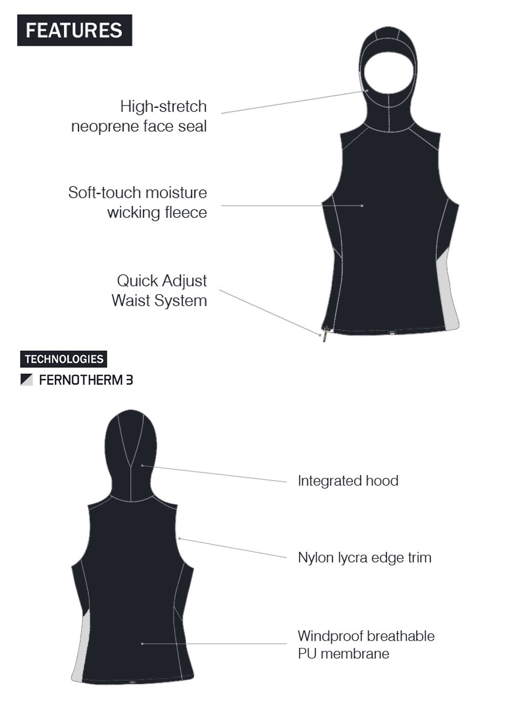 Enth Degree Men's Atoll Hooded Thermal Vest - Lightweight Insulated Puffer Vest for Outdoor Activities, Hiking, and Winter Sports