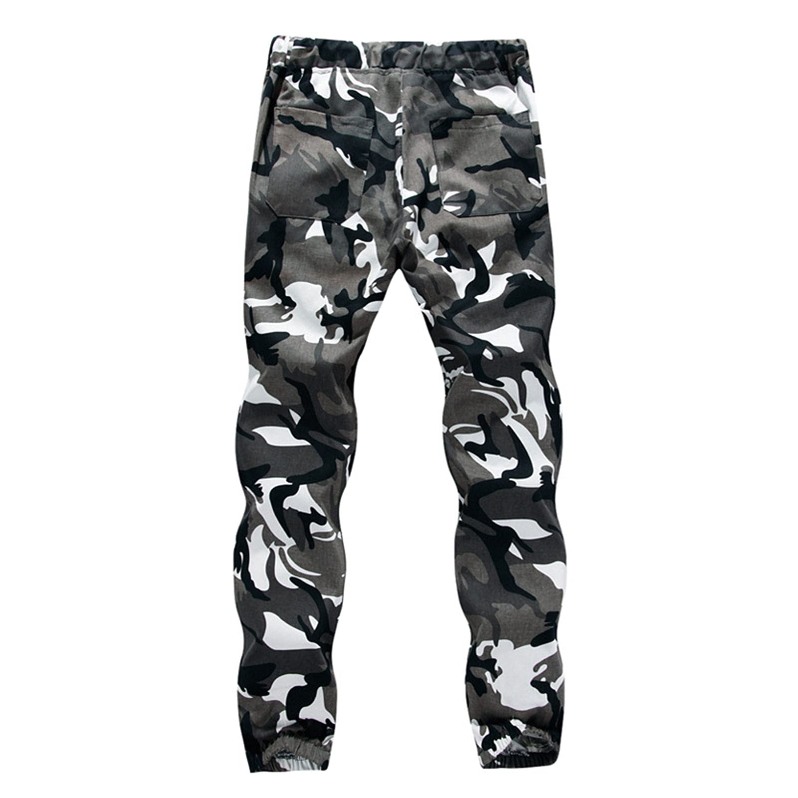 Hmlai Men's Autumn Casual Cargo Pants - Stylish Printed Combat Pants with Adjustable Tie Hem | Perfect for Outdoor Adventures, Streetwear & Everyday Fashion