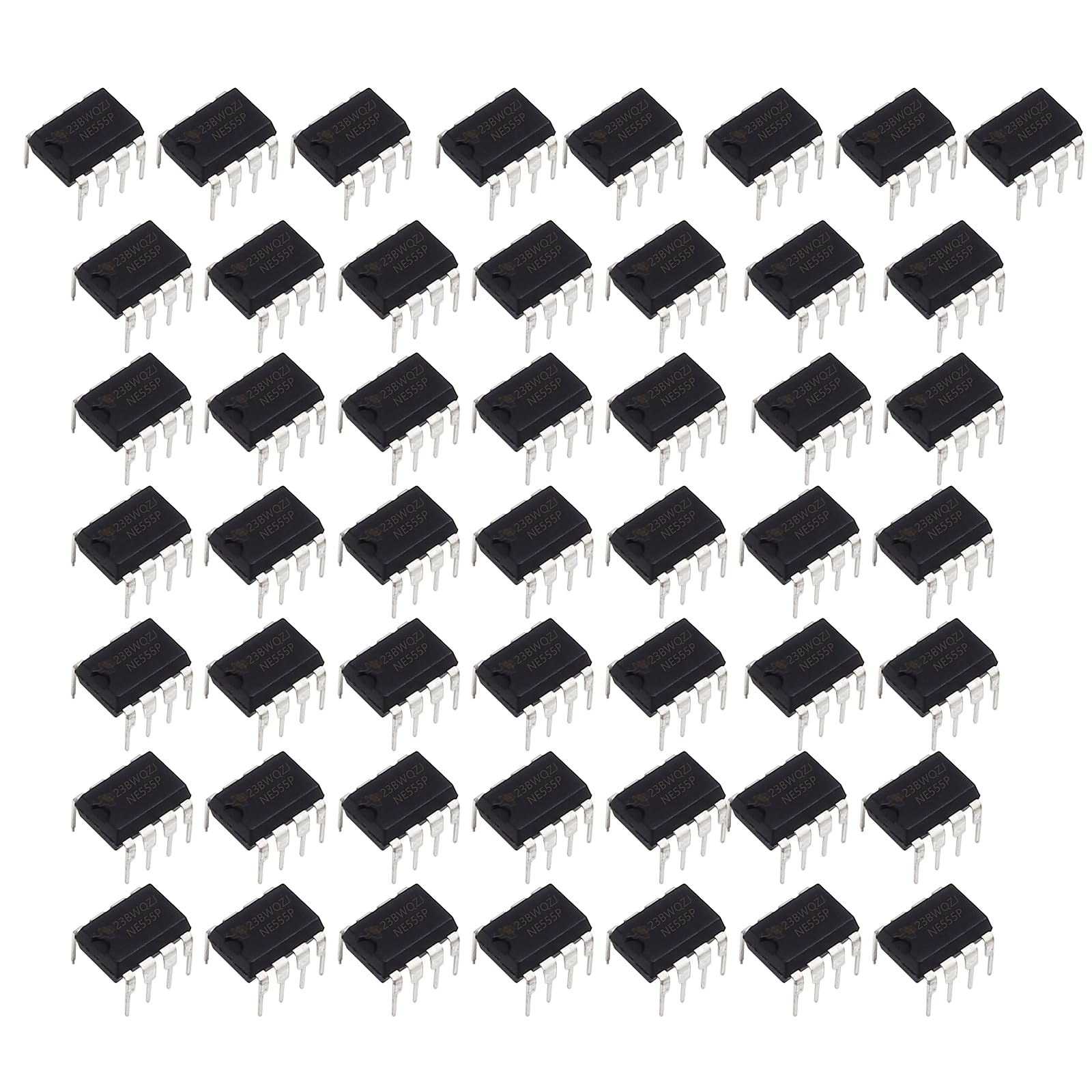 50Pcs NE555 Timer IC NE555P 8-Pin DIP Precision Timing Chip with Machined Pins - Ideal for DIY Electronics, Arduino Projects, and Circuit Prototyping