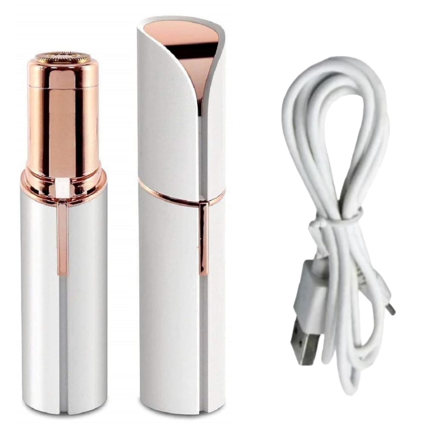 Women's Facial Epilator - USB Rechargeable Hair Removal Device for Face, Chin, Cheeks, Eyebrows & Upper Lip | Painless & Precise | Perfect for Travel & Home Use (White)