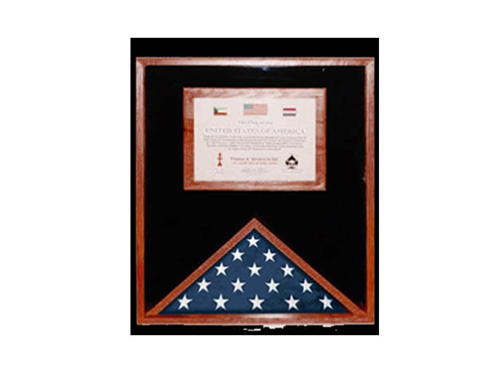 Premium American Flag Display Cases with Built-in Certificate Holder - Perfect for Military, Memorial & Patriotic Home Decor