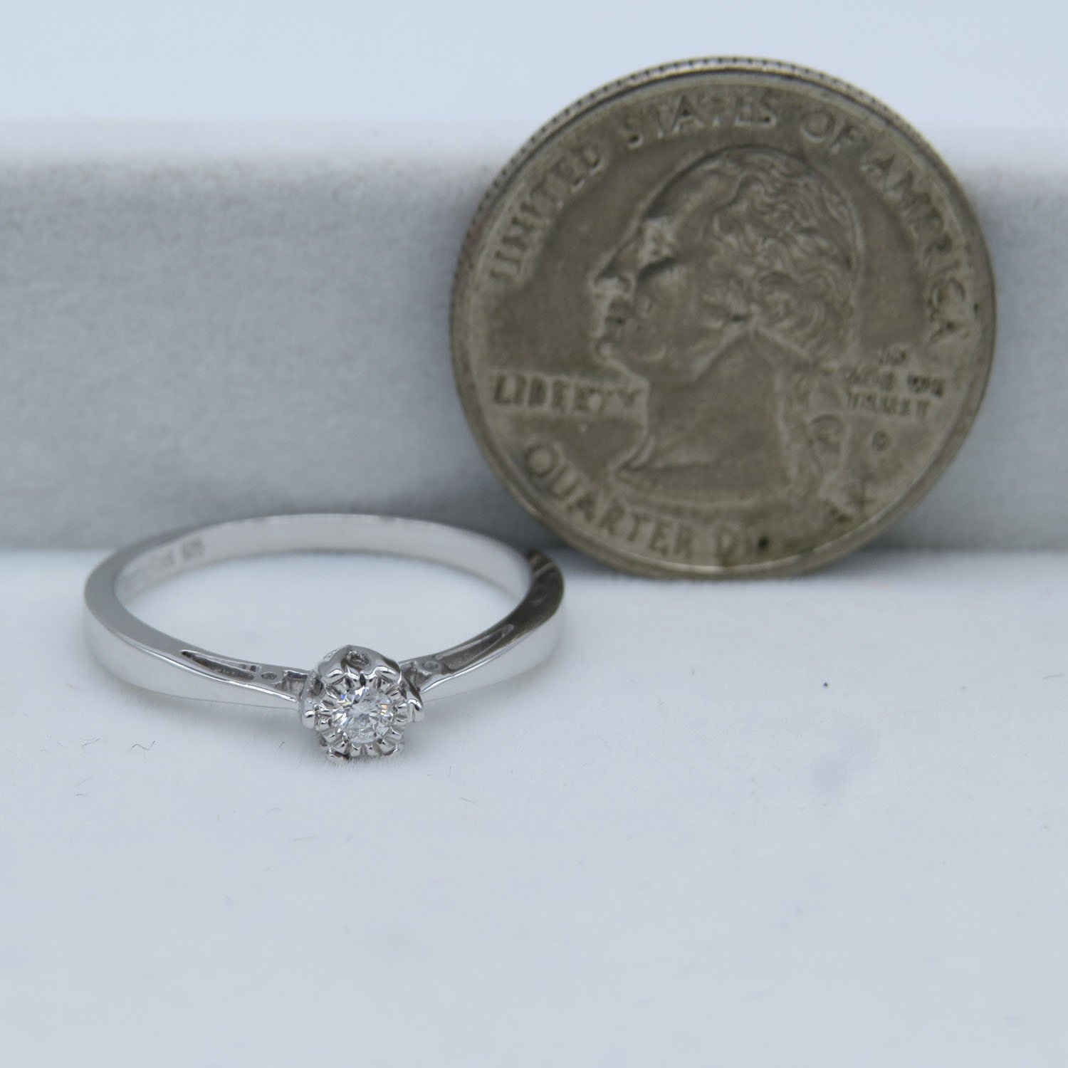 0.07ct Round Diamond Solitaire Engagement Ring for Women - Sterling Silver Promise & Bridal Ring - Perfect for Proposals, Anniversaries & Special Occasions