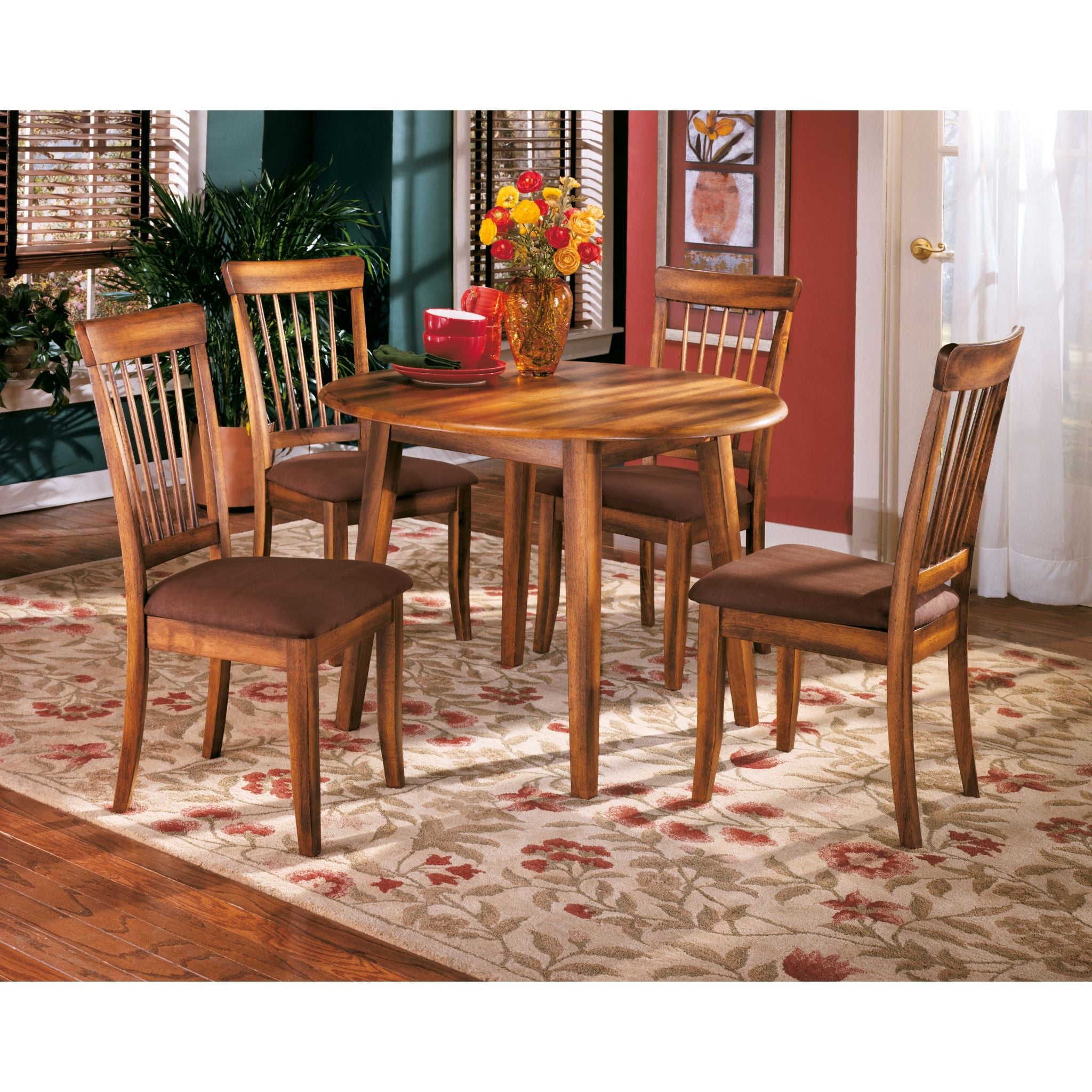 Berringer 5-Piece Dining Set - Modern Wooden Table & 4 Chairs for Kitchen, Dining Room, or Outdoor Patio - Perfect for Family Meals & Entertaining Guests