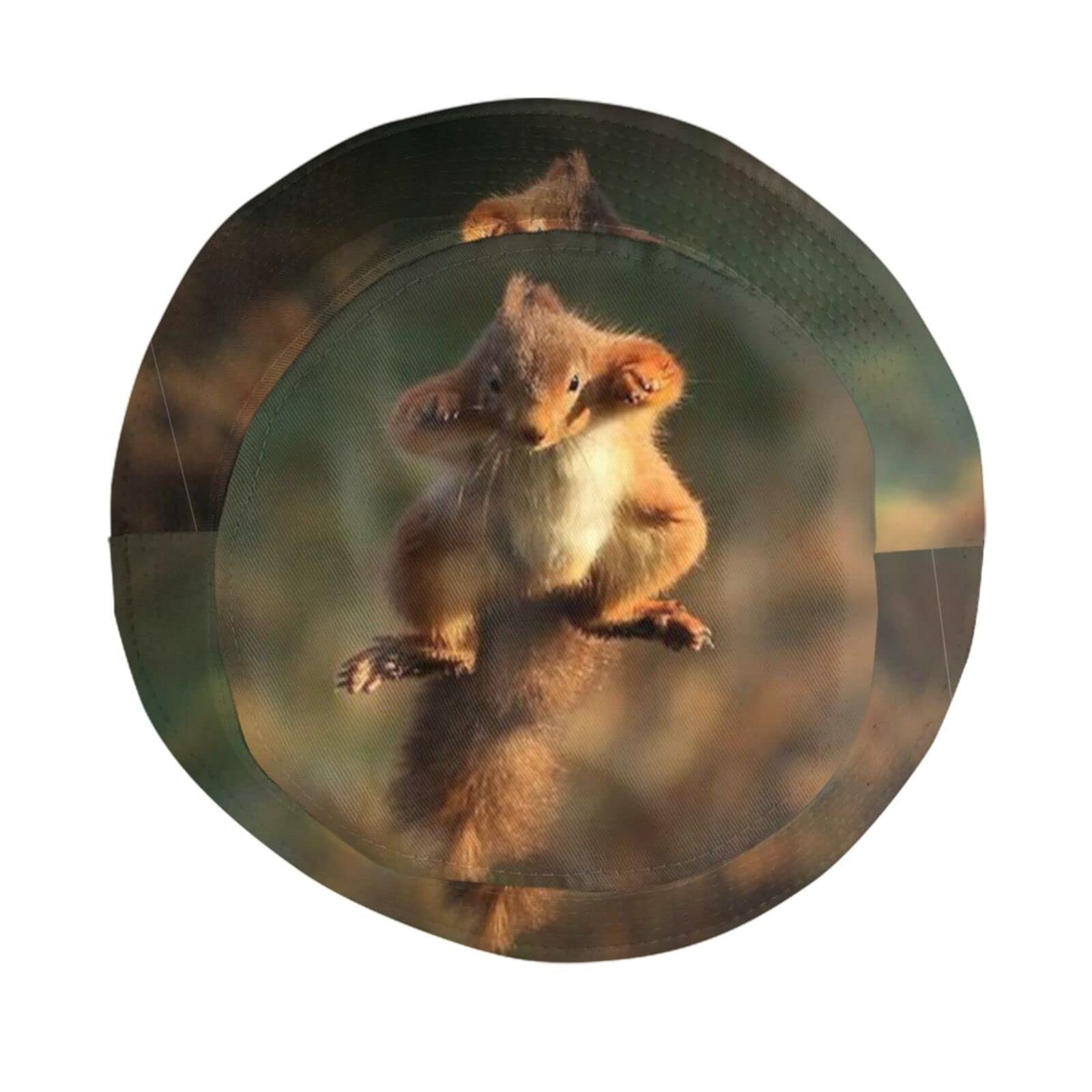 Cute Squirrel Bucket Hat for Women & Men - Animal Print Fisherman Sun Hat for Outdoor Activities, Beach, Hiking & Happy Muharram Celebrations