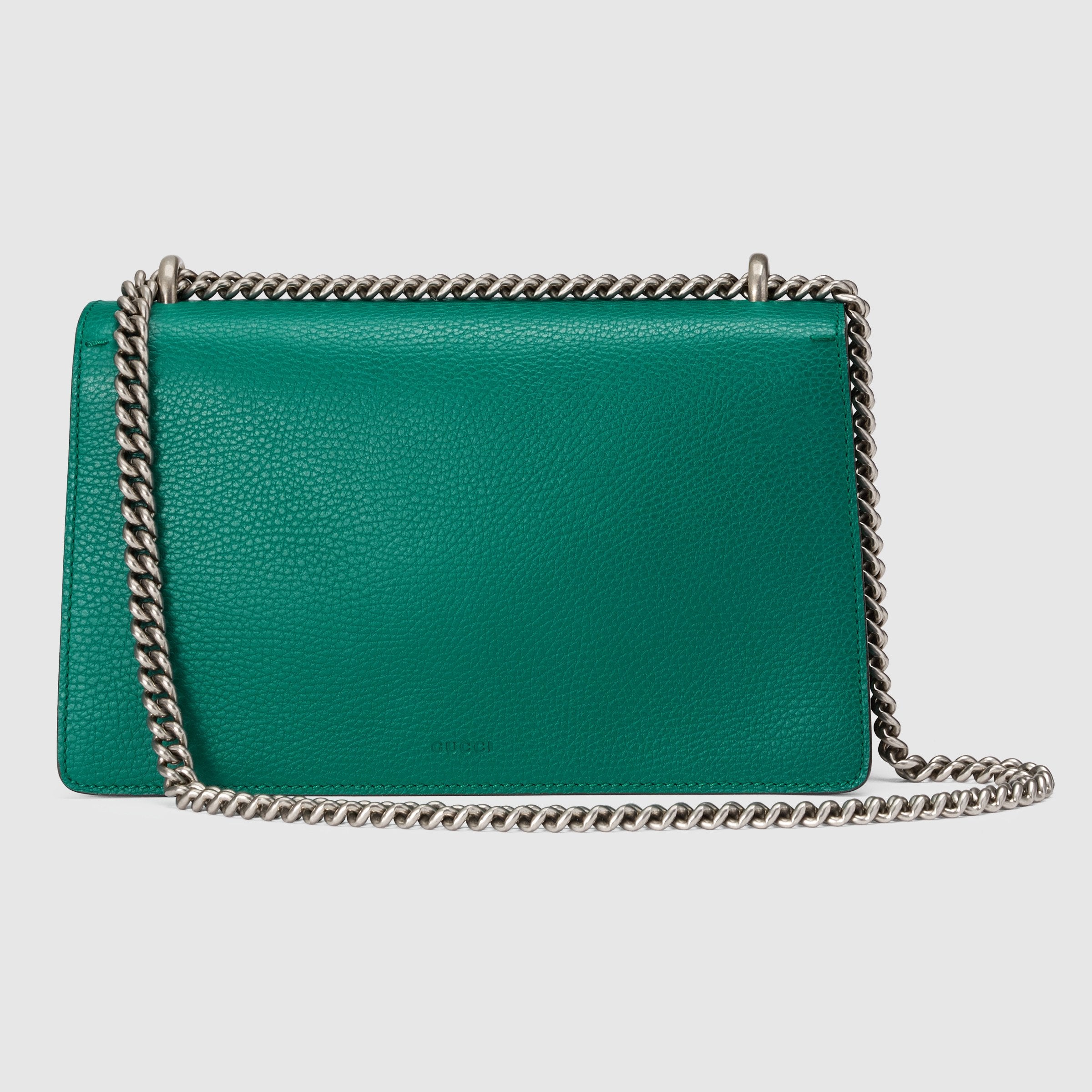 Gucci Dionysus Small Shoulder Bag for Women - Green Leather Crossbody Purse with Chain Strap - Perfect for Date Night, Parties & Evening Events