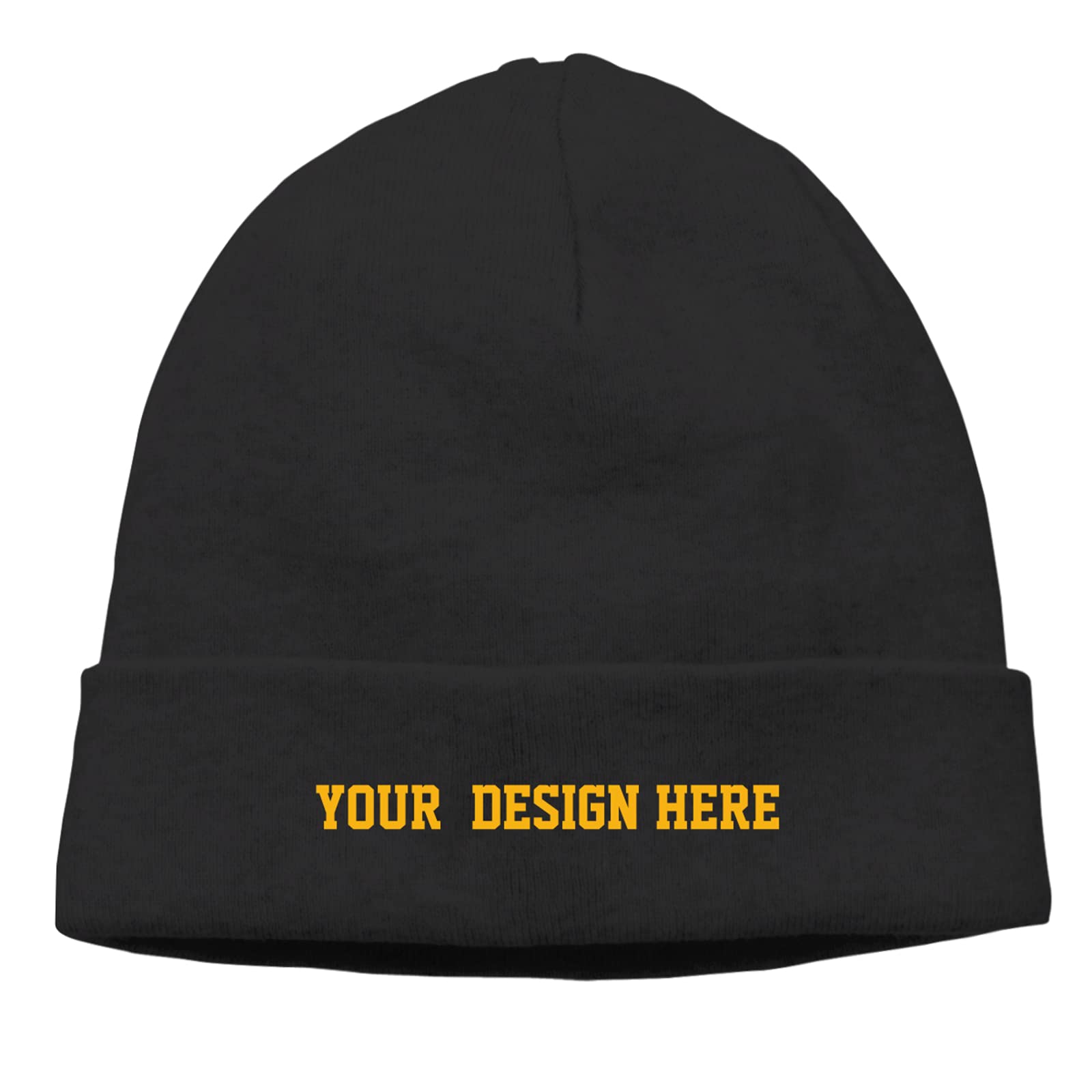 Custom Beanie Hat for Men & Women - Personalized Knit Skull Cap with Text/Logo - Warm Winter Hat for Outdoor Activities, Sports & Casual Wear