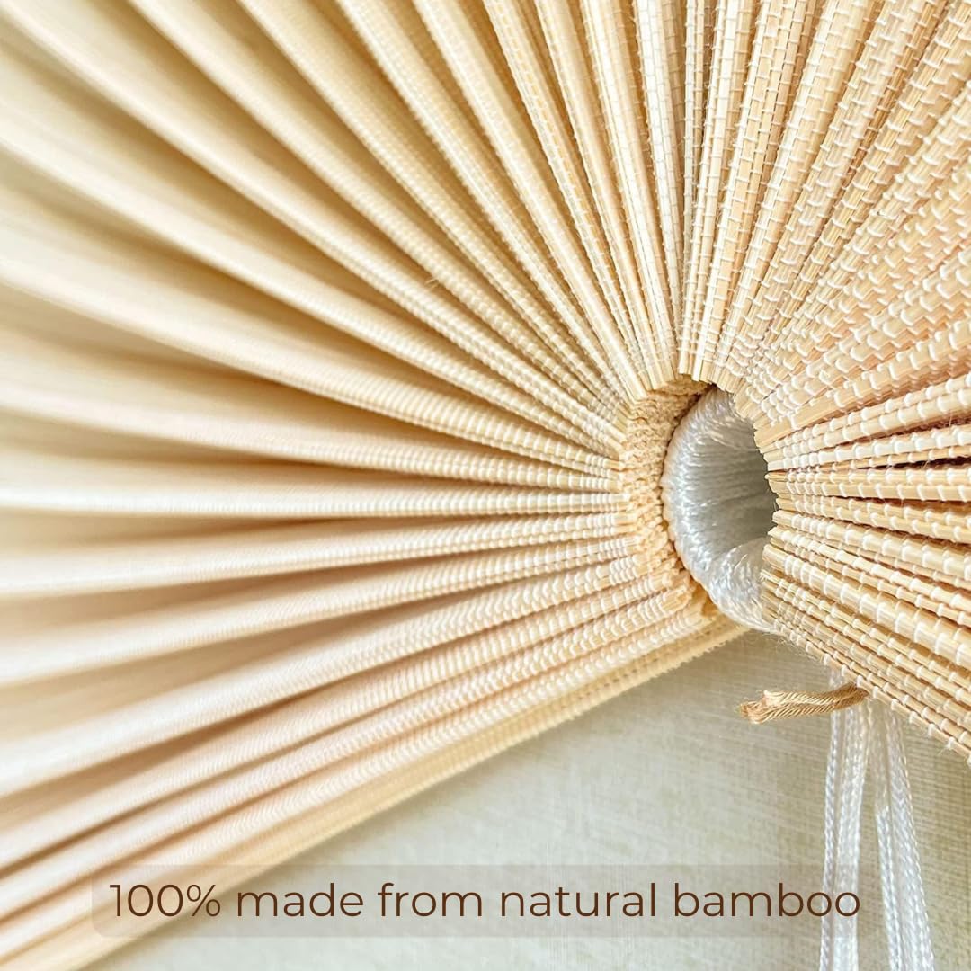 Large 60in Handmade Natural Bamboo Folding Wall Fan - Boho Decorative Fan for Bedroom, Over the Bed Headboard & Wall Decor - Perfect for Home, Office, and Tropical Themed Spaces