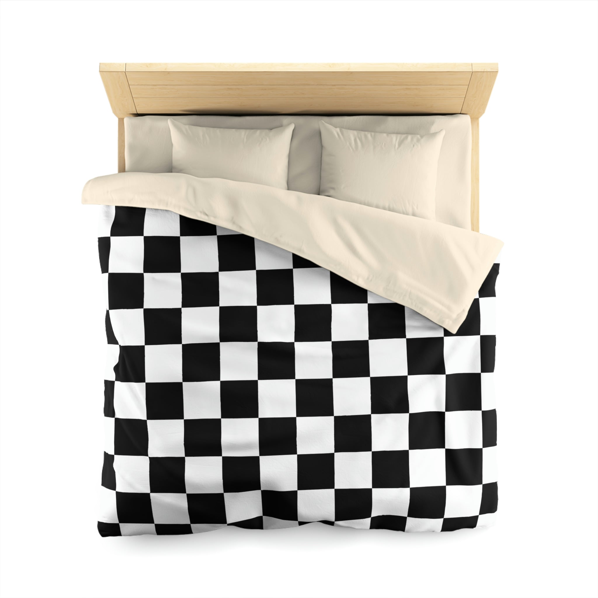 Checkered Duvet Cover Set - Soft Microfiber Bedding in 4 Sizes (Twin, Full, Queen, King) - Stylish Check Pattern for Modern Bedrooms & Guest Rooms
