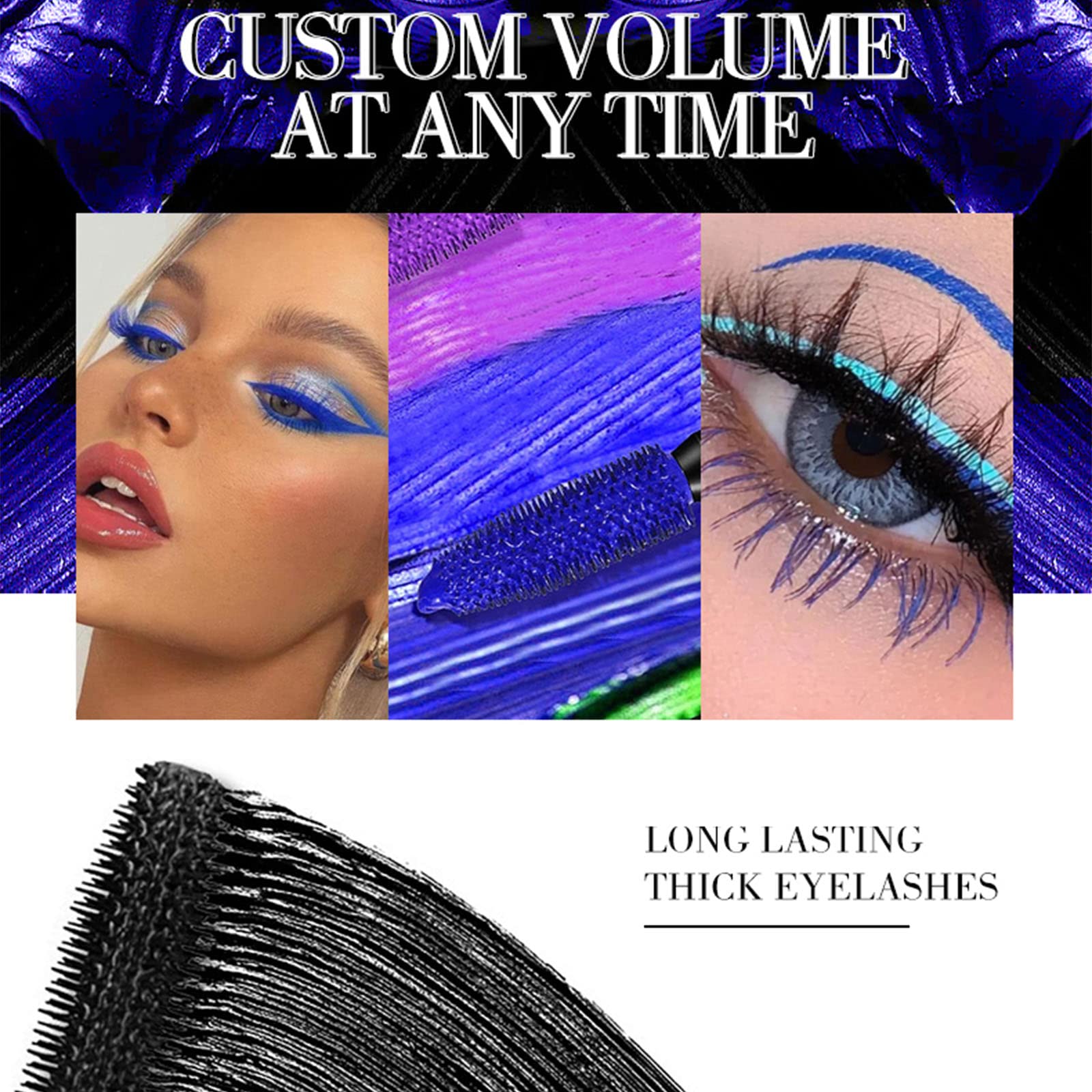 5D Waterproof Brown Mascara - Smudge Proof Volumizing & Lengthening Silk Fiber Lash Mascara for Thicker Eyelashes | Long Lasting, Curling Makeup for Party, Stage & Everyday Wear