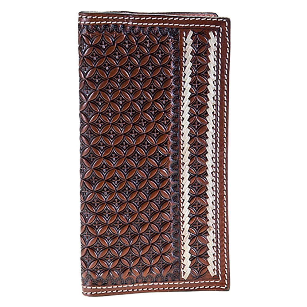Western Fashion Leather Rodeo Wallet with Lace Detail - Stylish Cowboy Bifold Wallet for Men - Perfect for Rodeo, Country Music Festivals & Western Outfits