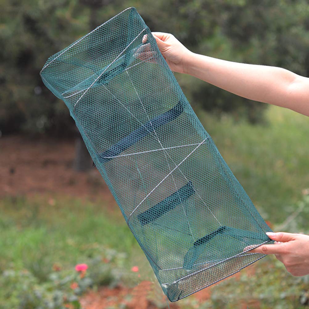 Foldable & Retractable Fishing Net - Portable Mesh Cage for Fish & Shrimp - Durable Cast Net Trap for Freshwater & Saltwater Fishing - Perfect for Kayak, Boat & Shore Fishing Adventures