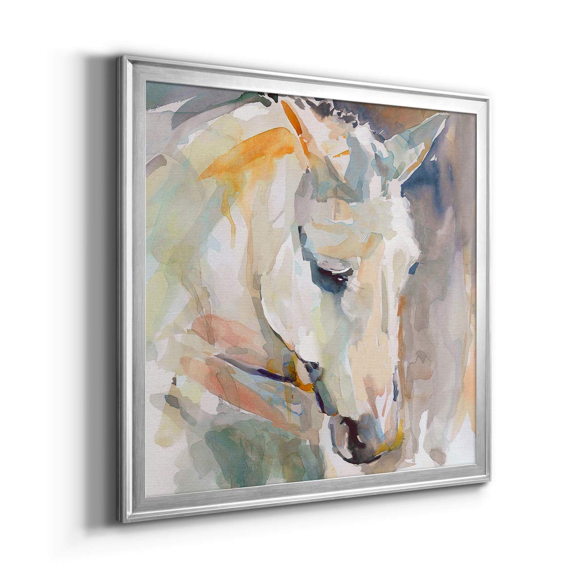 Silver Framed Canvas Wall Art - Modern Contemporary Rustic Romantic & Industrial Wall Décor - Ready to Hang 22x22 Inches - Perfect for Living Room, Bedroom & Office Decor