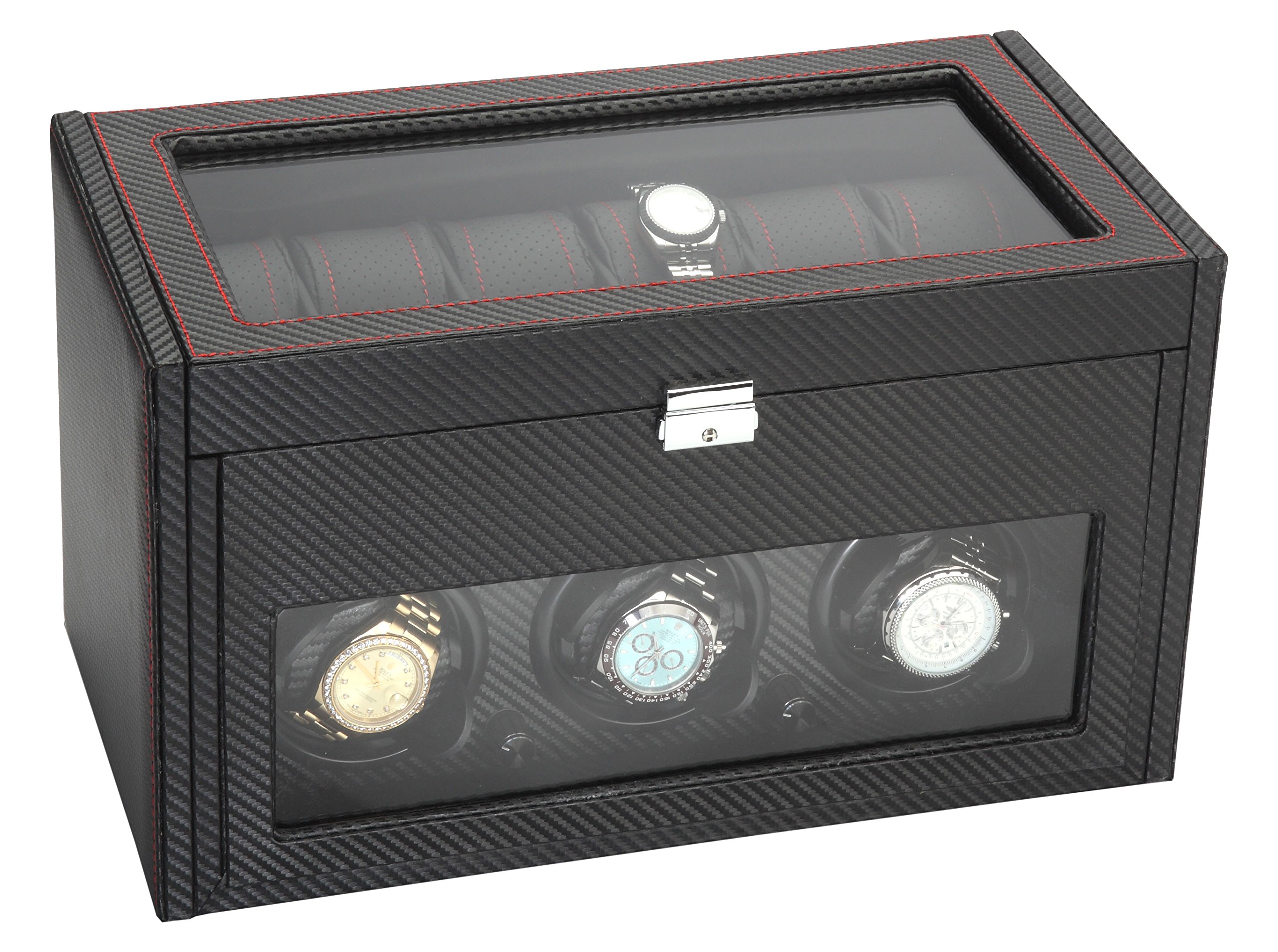 Diplomat 34-703 Modena Genuine Leather Automatic Watch Winder Box - Premium Watch Storage for Rolex, Omega & Luxury Watches | Perfect for Travel, Office & Home Display