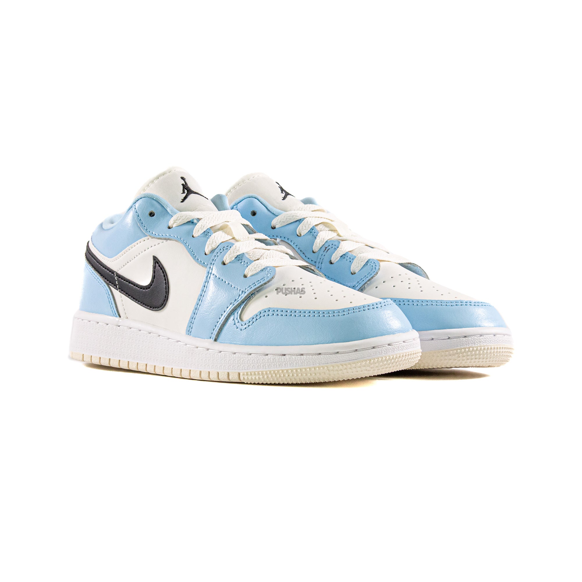 Air Jordan 1 Low 'Ice Blue Black' GS Sneakers for Girls (2022) - Lightweight Basketball Shoes for School, Sports & Casual Wear