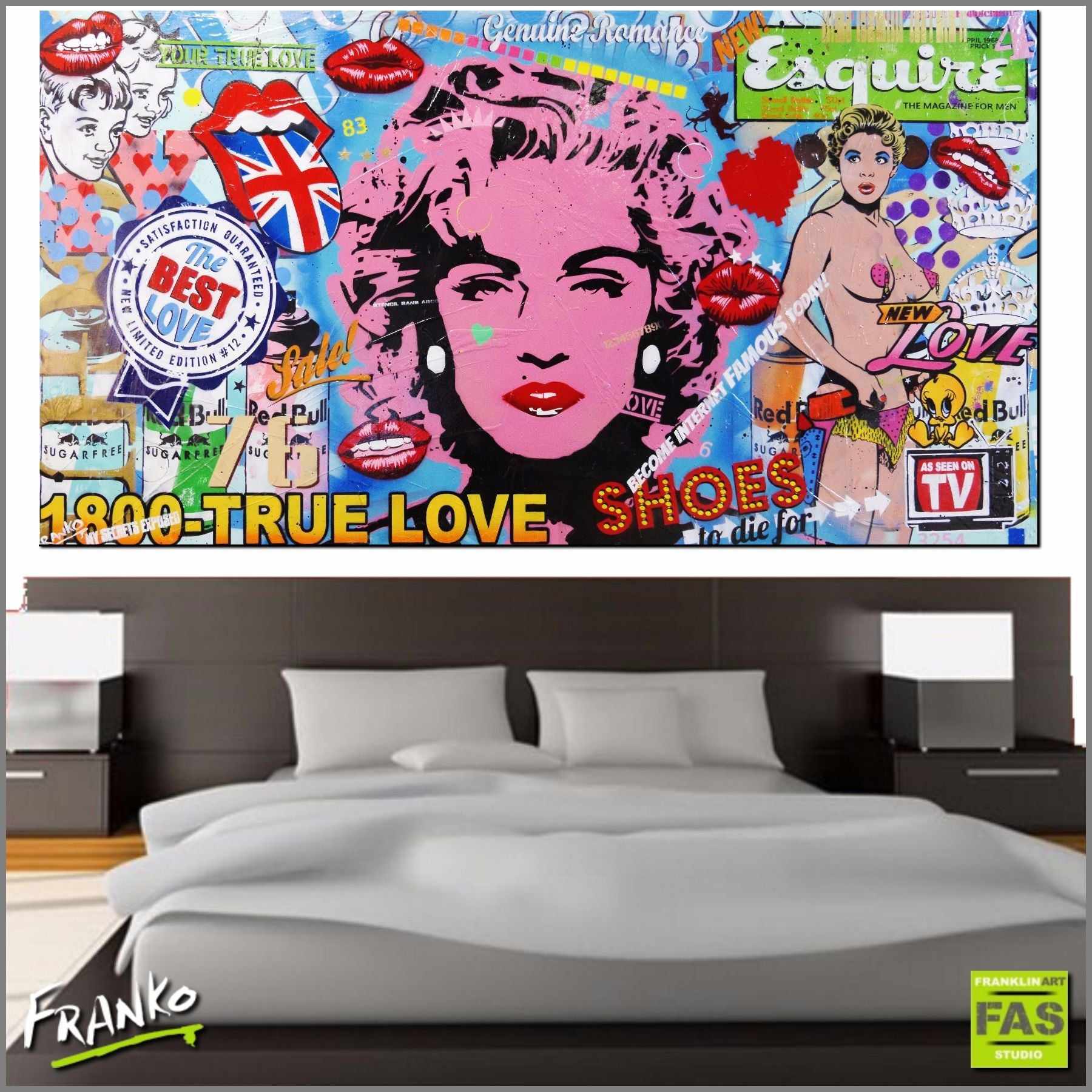 Material Girl 190cm x 100cm Madonna Pop Art Canvas Painting - Large Wall Decor for Living Room, Bedroom & Office