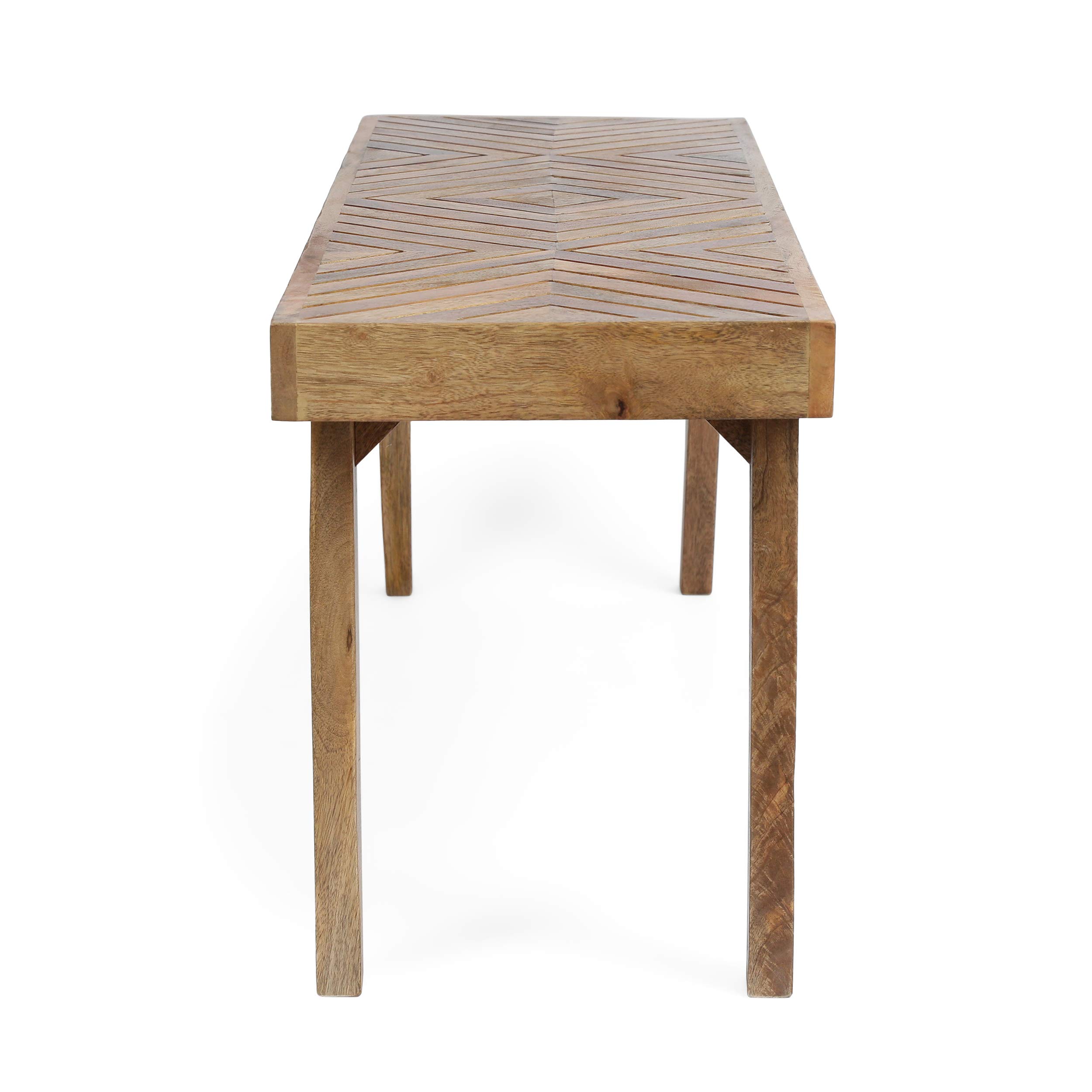 Christopher Knight Home Natural Wooden Bench - Modern & Sturdy Entryway, Living Room, or Bedroom Seating Furniture for Home Decor
