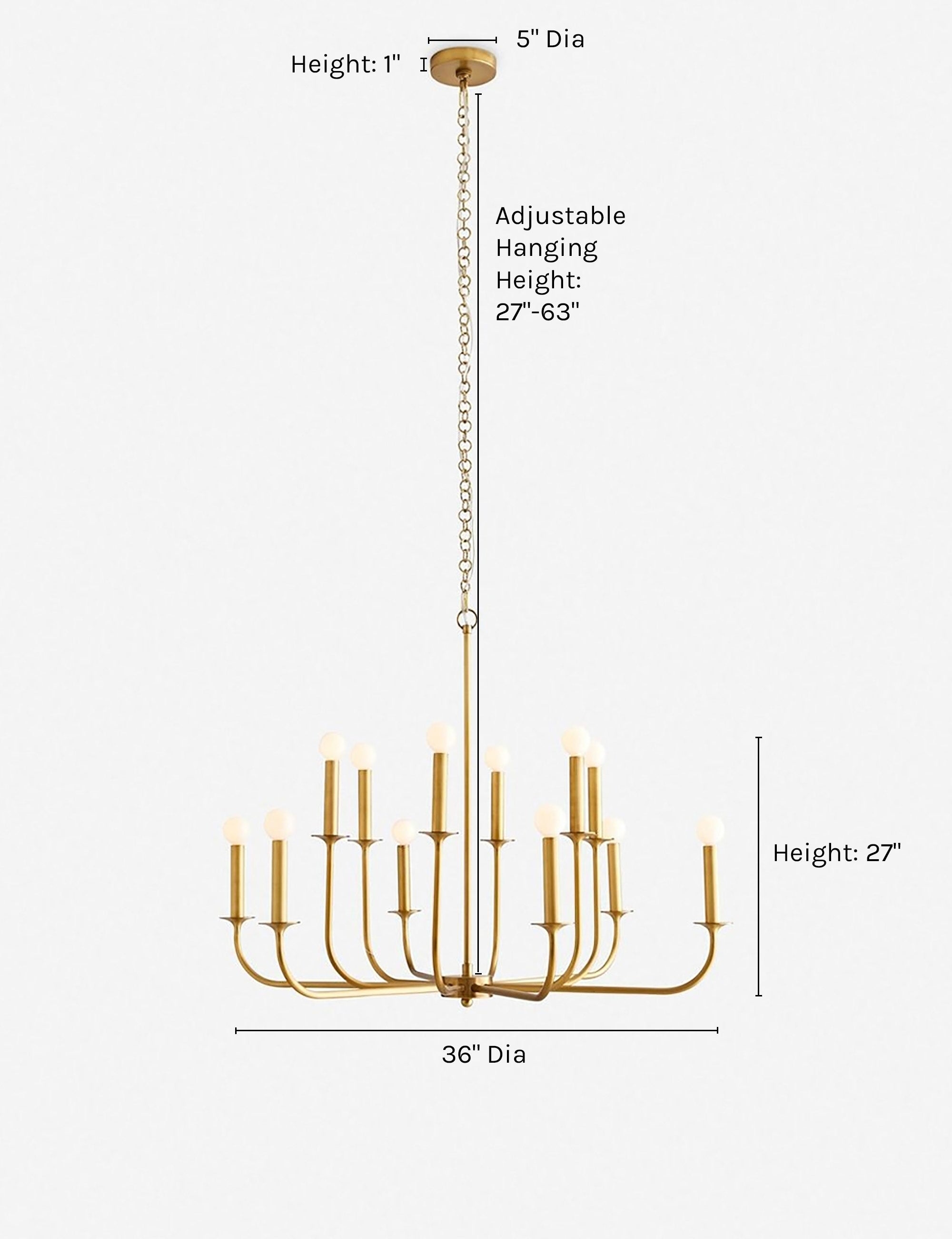 Arteriors Breck Chandelier - Elegant Crystal Ceiling Light Fixture for Dining Room & Living Room Decor