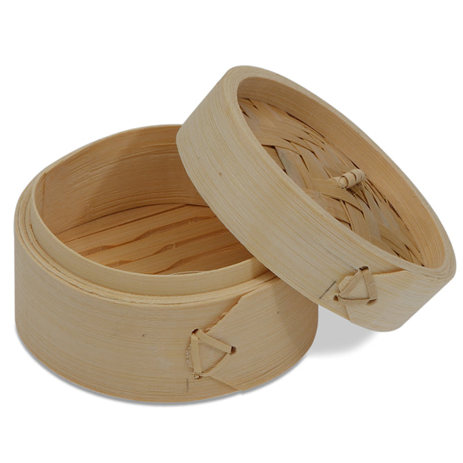 4 Inch Bamboo Steamer Basket for Dumplings, Buns & Dim Sum - Perfect for Asian Cooking, Healthy Meal Prep & Kitchen Essentials