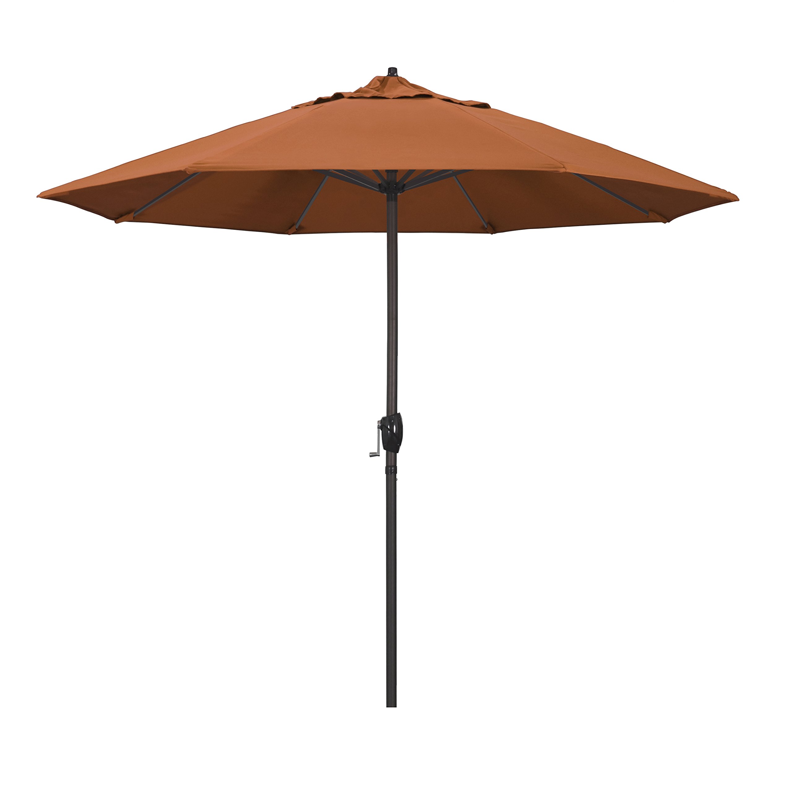 California Umbrella ATA908117-5417 9-Foot Round Patio Umbrella in Tuscan Brown - Perfect for Outdoor Dining, Poolside Lounging, and Backyard Relaxation